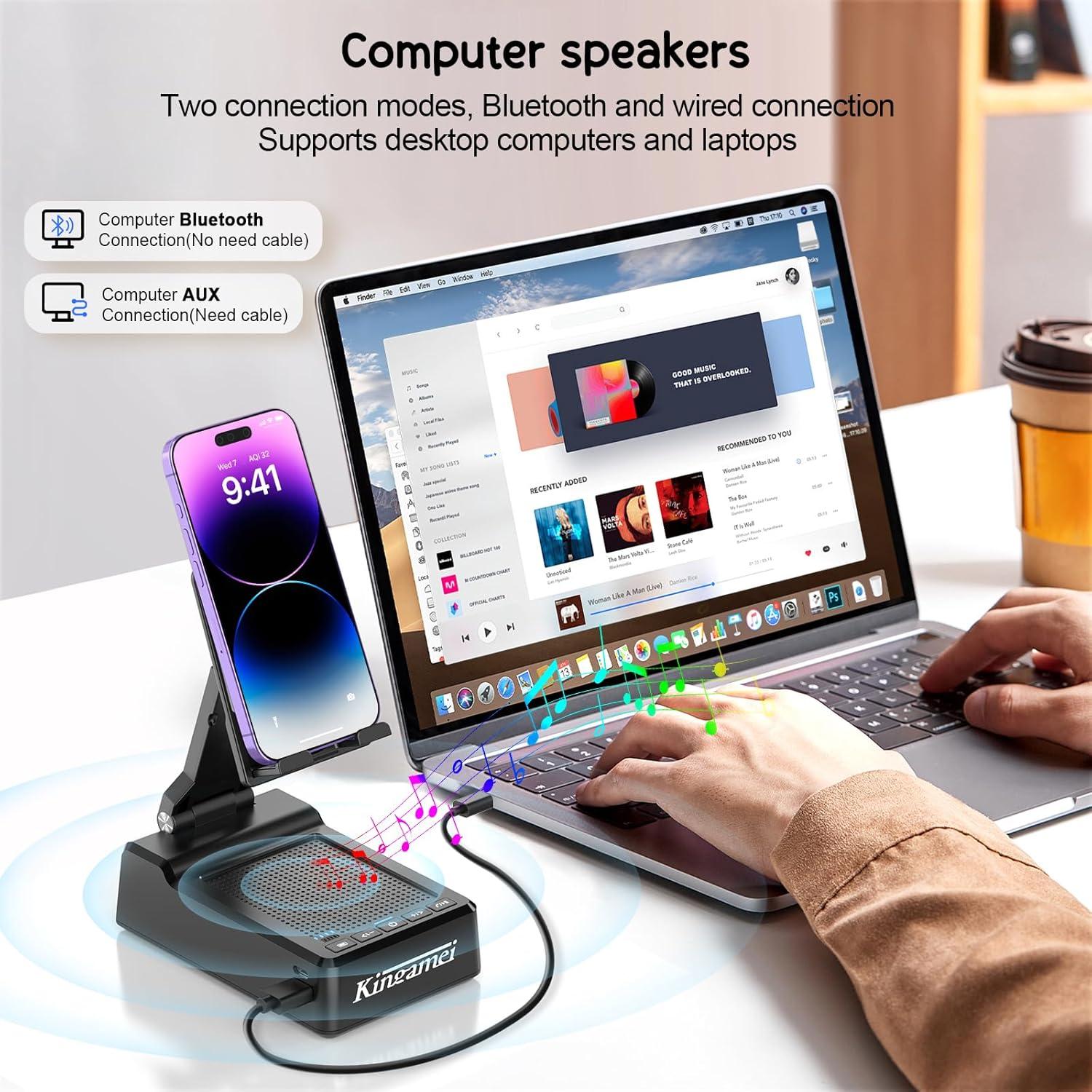 Altavoz Bluetooth 4 en 1 Kingamei con Soporte y Banco de Energía 5000mAh - Negro