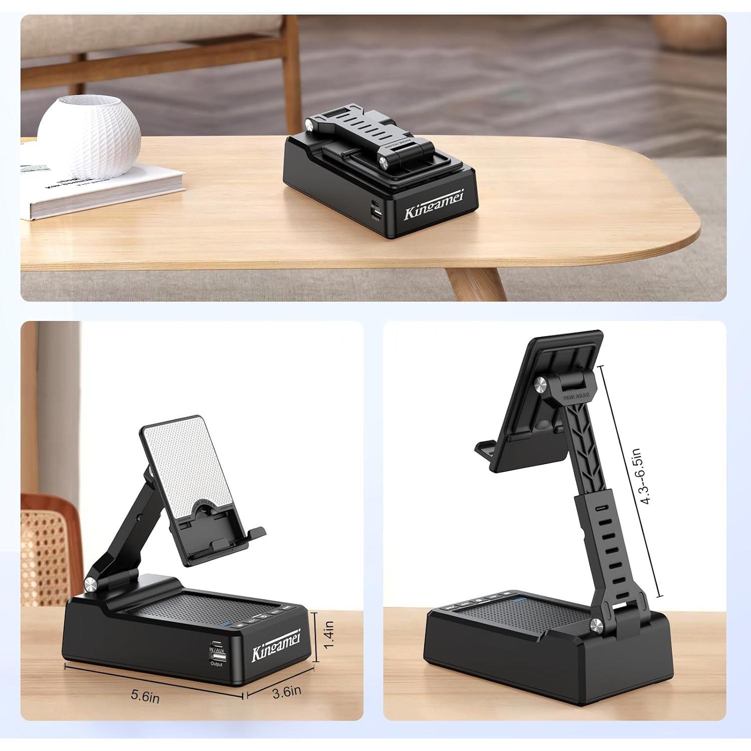 Altavoz Bluetooth 4 en 1 Kingamei con Soporte y Banco de Energía 5000mAh - Negro