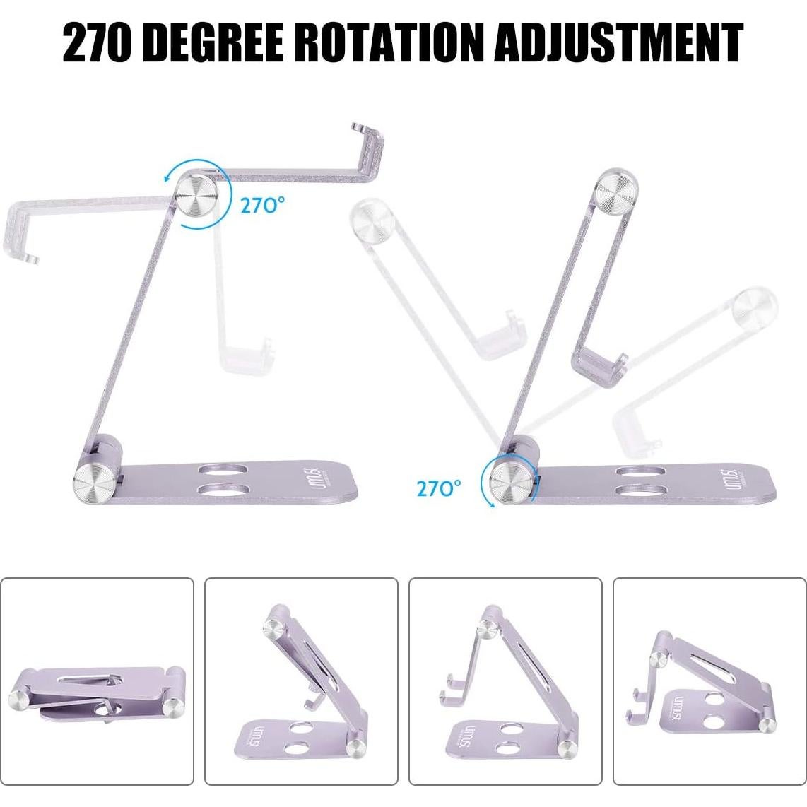 Soporte Ajustable para Teléfono Urmust Plegable 4-10" Púrpura