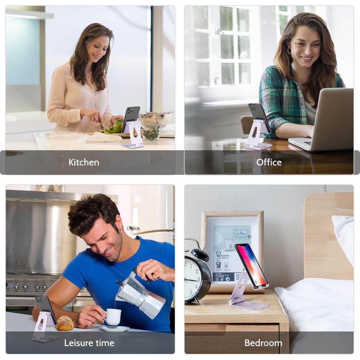 Soporte Ajustable para Teléfono Urmust Plegable 4-10" Púrpura