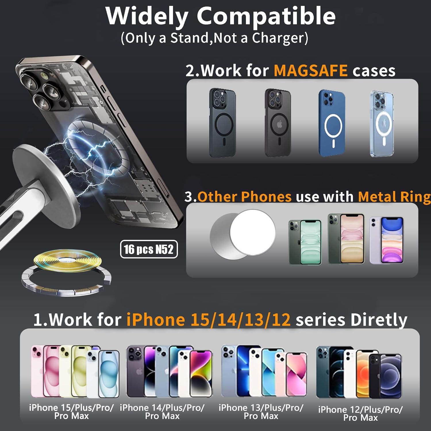 Soporte Magnético Plegable YUEFIELI para Teléfono iPhone 16/15/14/13