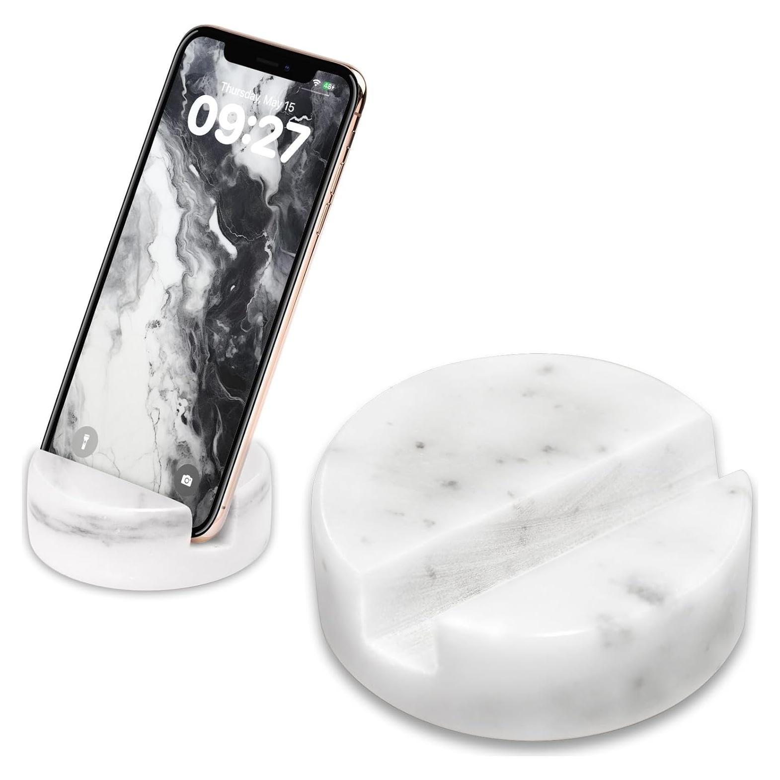 Soporte de Teléfono de Mármol Blanco Mufengshangmao para Escritorio