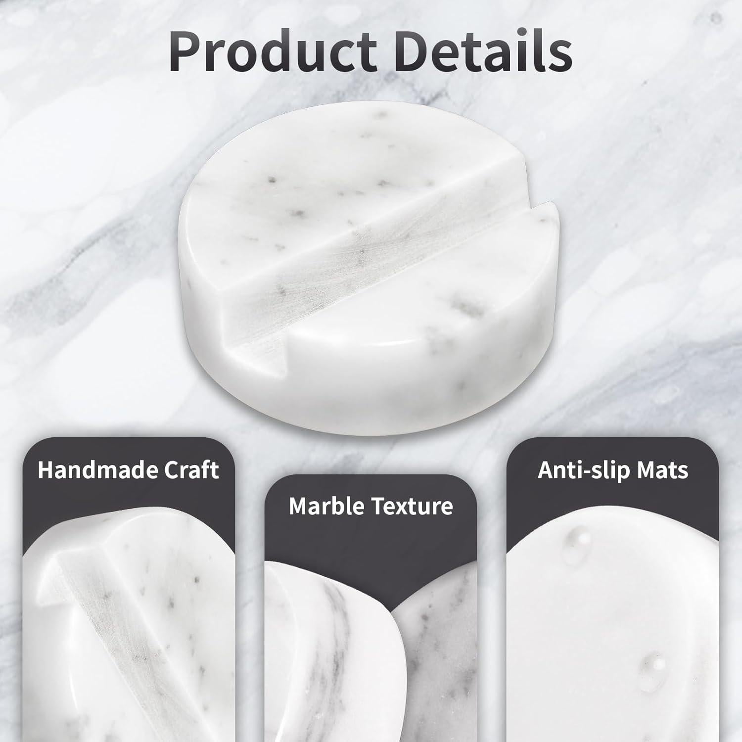 Soporte de Teléfono de Mármol Blanco Mufengshangmao para Escritorio