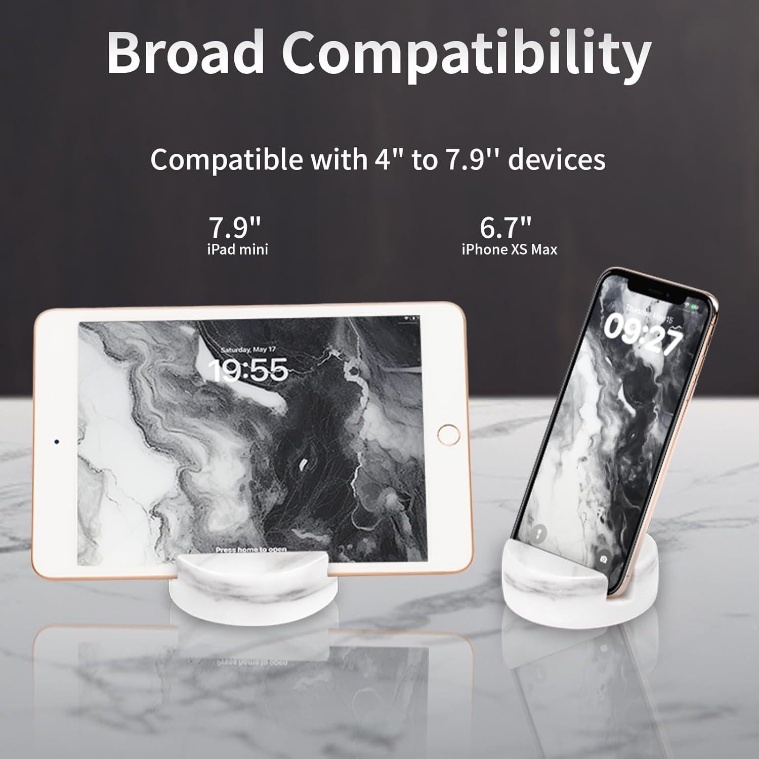 Soporte de Teléfono de Mármol Blanco Mufengshangmao para Escritorio