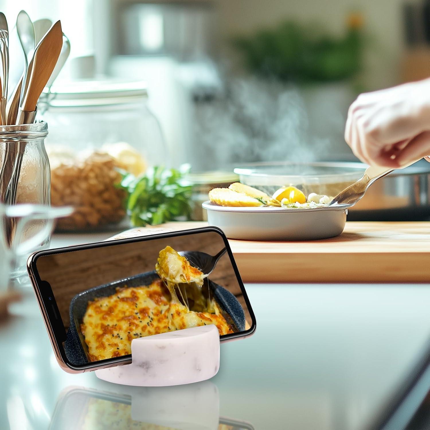 Soporte de Teléfono de Mármol Blanco Mufengshangmao para Escritorio