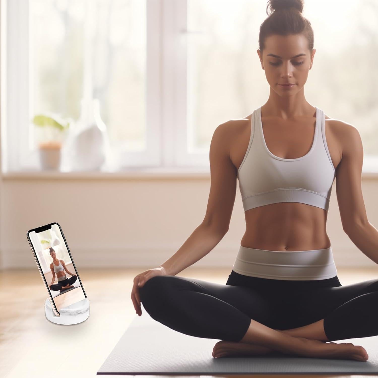 Soporte de Teléfono de Mármol Blanco Mufengshangmao para Escritorio