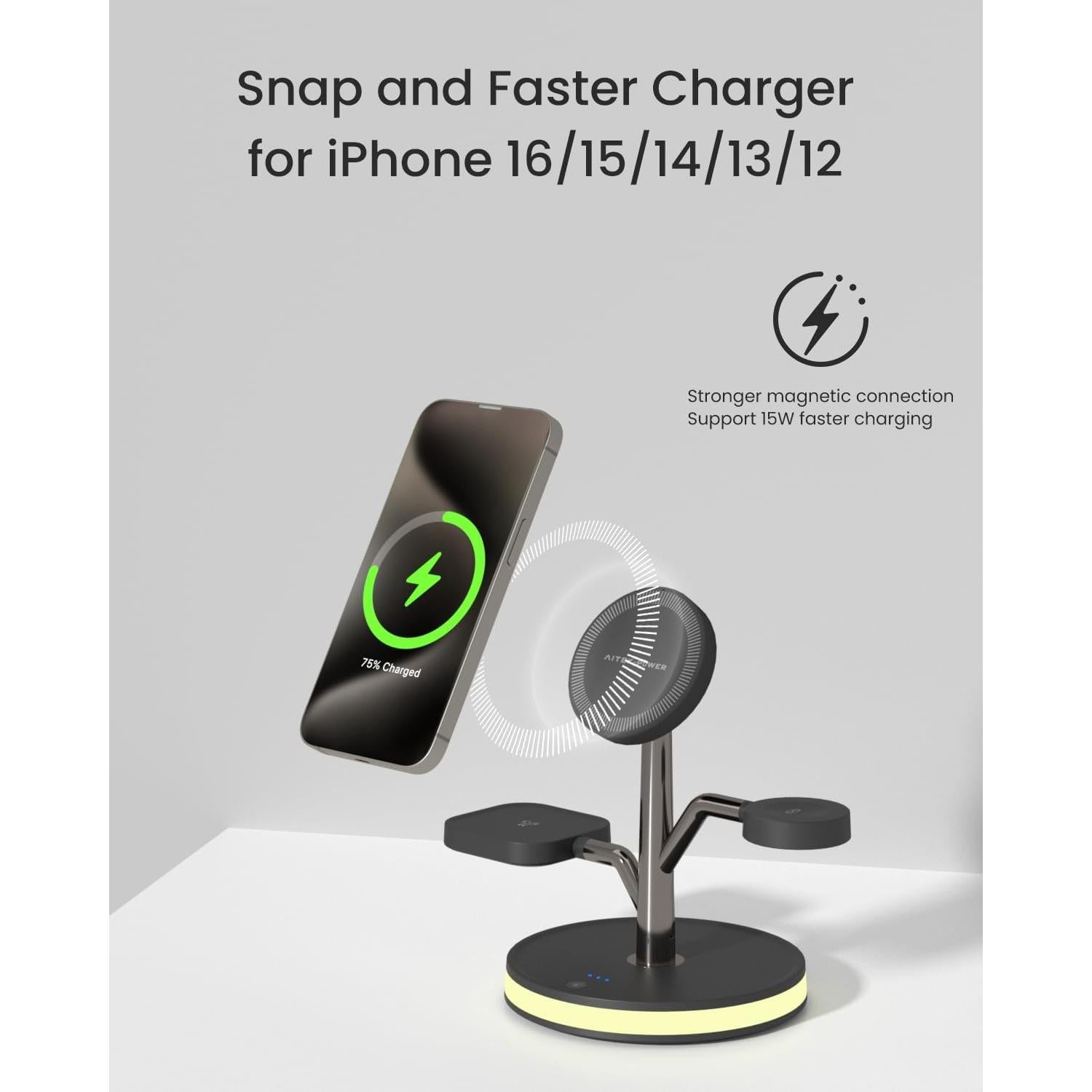 Estación de Carga 3 en 1 Magsafe 20W para Apple iPhone y más