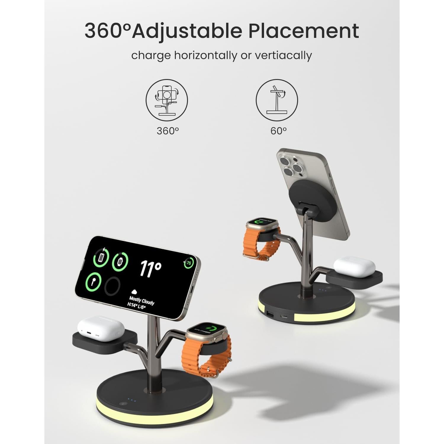 Estación de Carga 3 en 1 Magsafe 20W para Apple iPhone y más