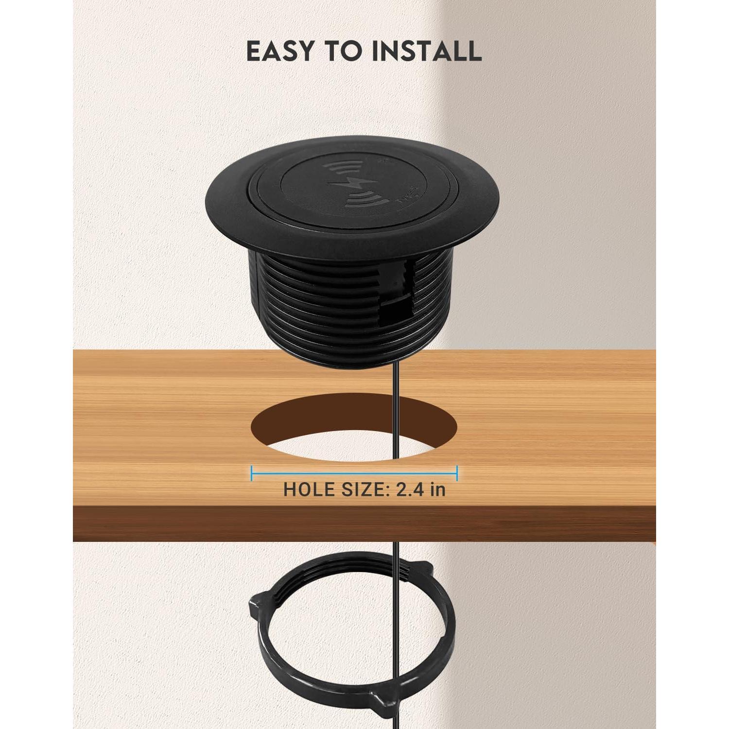 Cargador de Escritorio JACEPFY 15W Recesado USB A y C - Negro