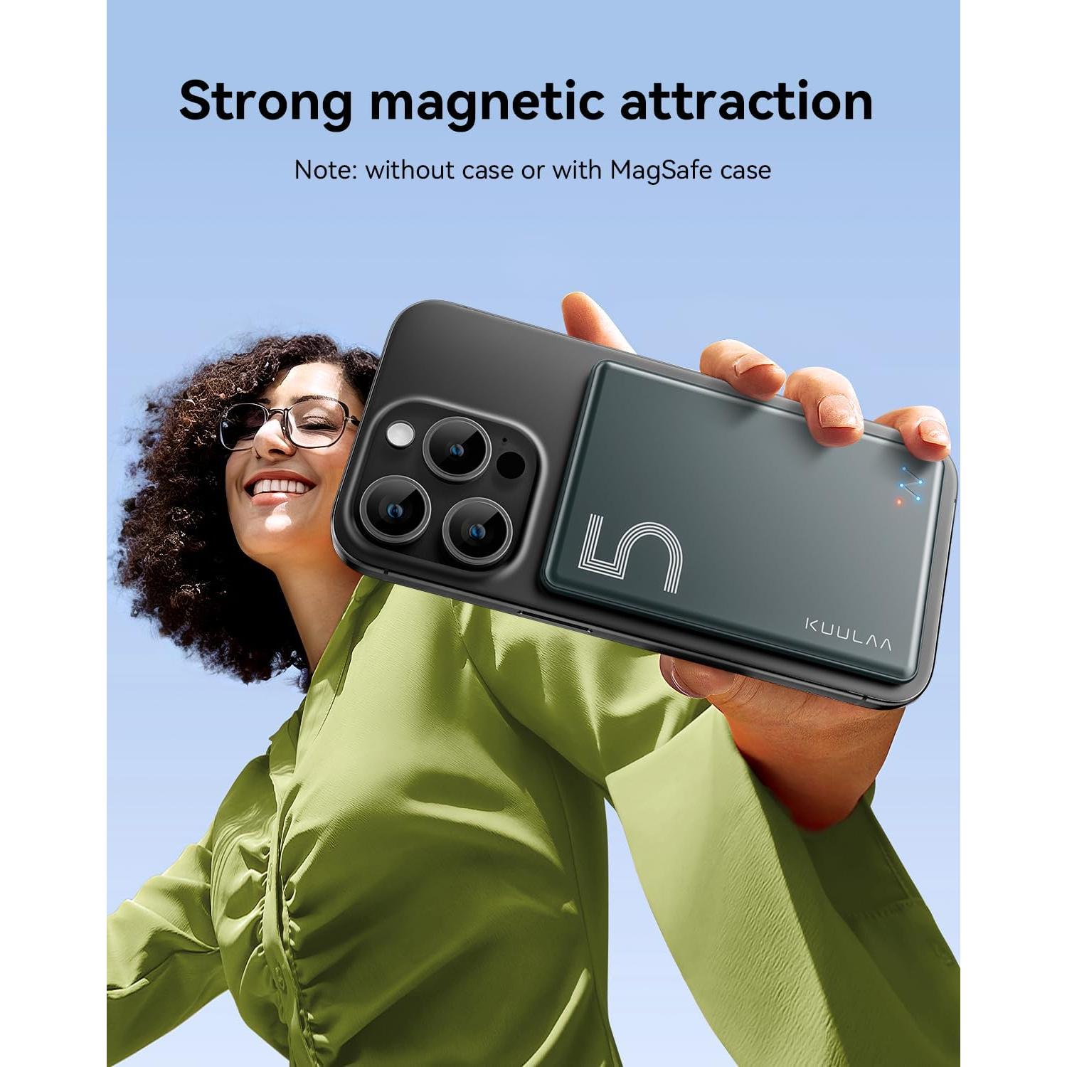 Batería Portátil MagSafe Kuulaa 5000mAh Ultra Delgado USB-C