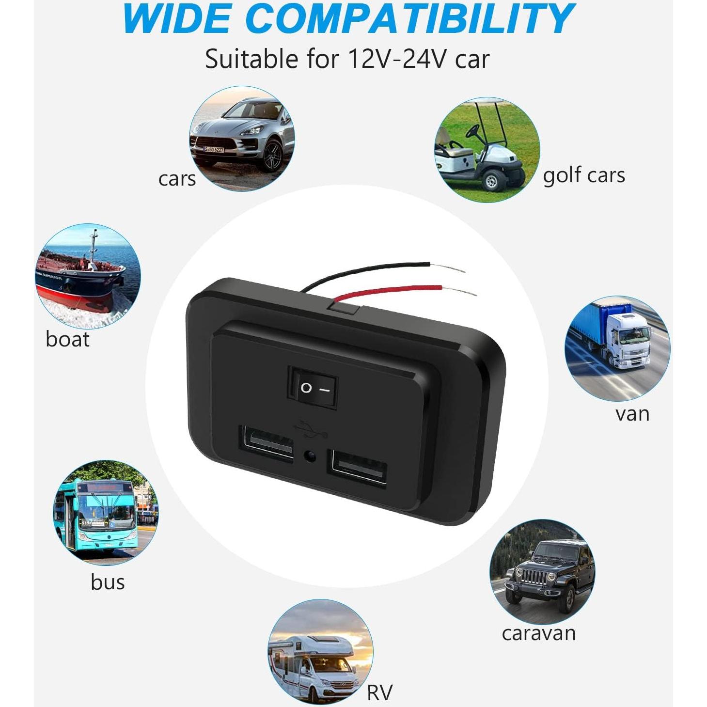 Cargador de Coche USB Dual 4.8A Shenzhen Youni 12V 24V