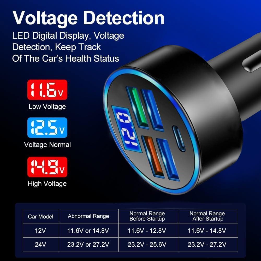 Cargador de coche 5 puertos USB OFSPOWER 24W carga rápida