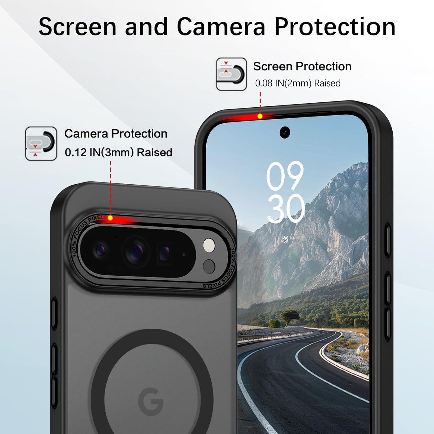 Funda Magnética Telaso para Google Pixel 9 Pro XL, TPU Negro