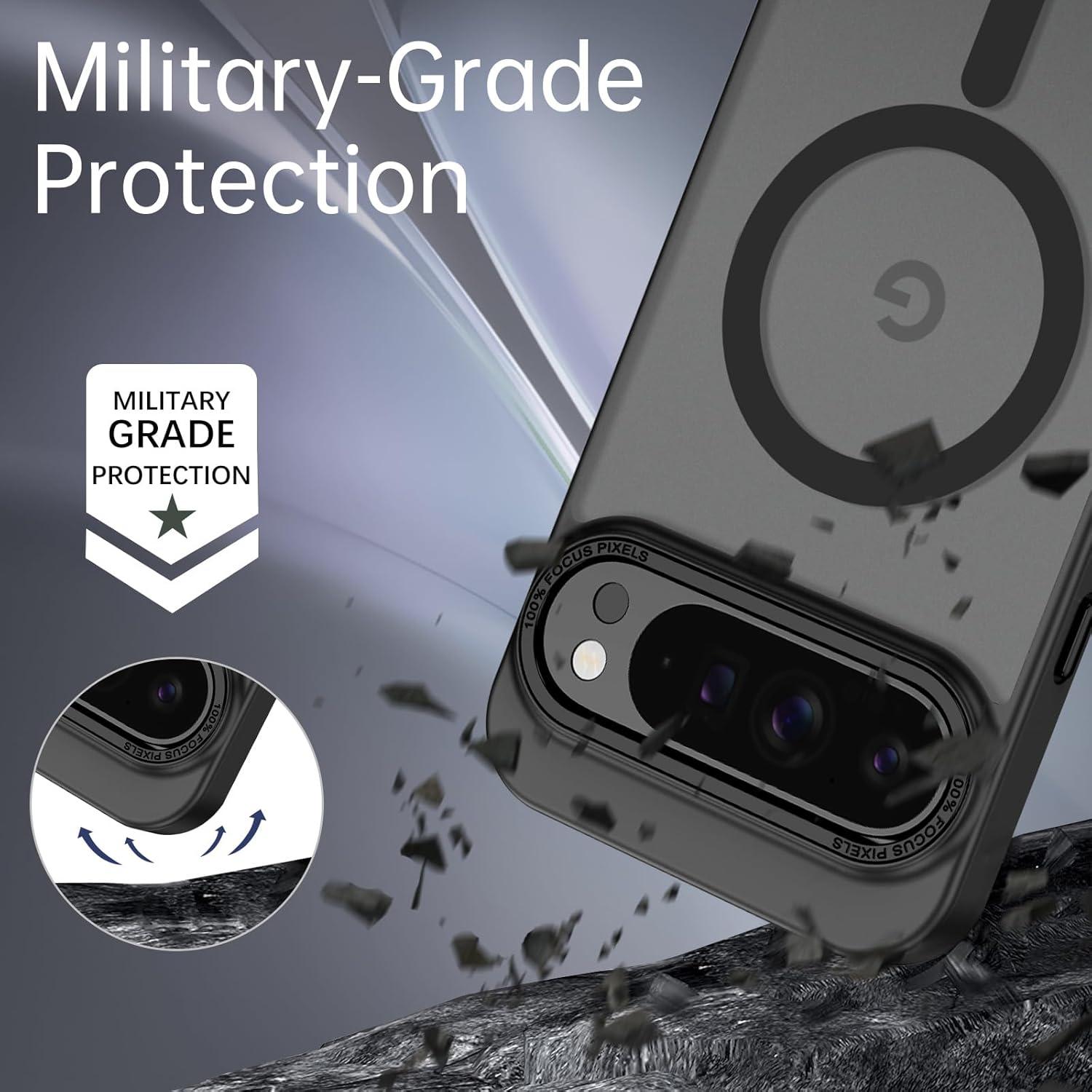 Funda Magnética Telaso para Google Pixel 9 Pro XL, TPU Negro