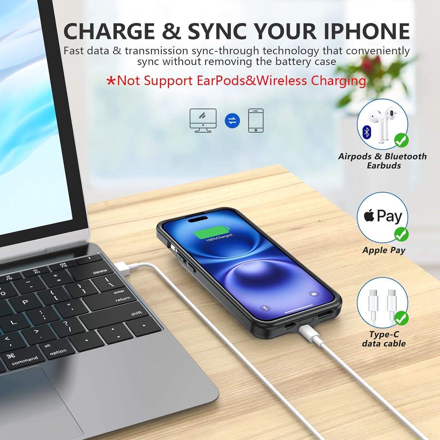 Funda de Batería BOPPS para iPhone 16 - 8500mAh, Soporte Invisible