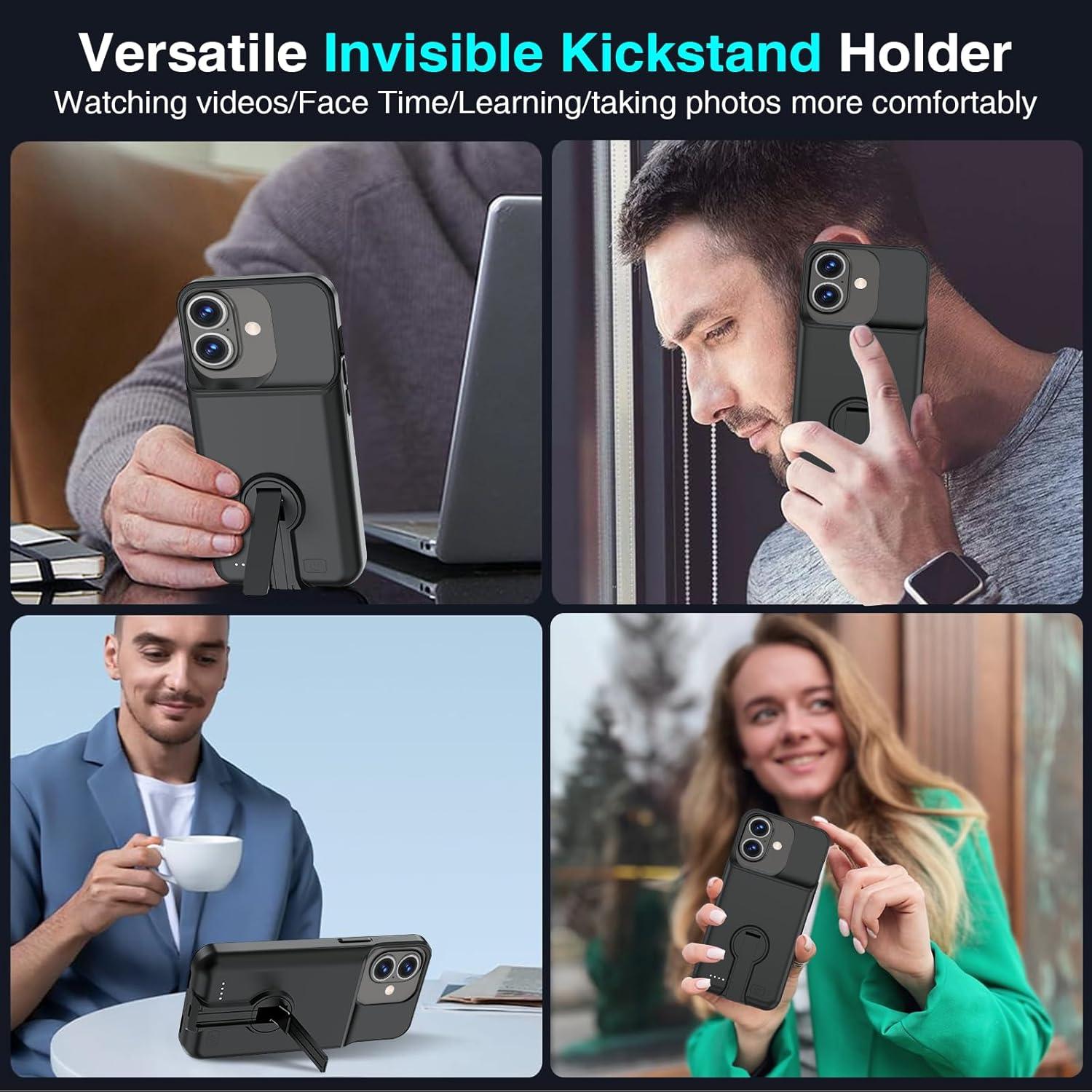 Funda de Batería BOPPS para iPhone 16 - 8500mAh, Soporte Invisible