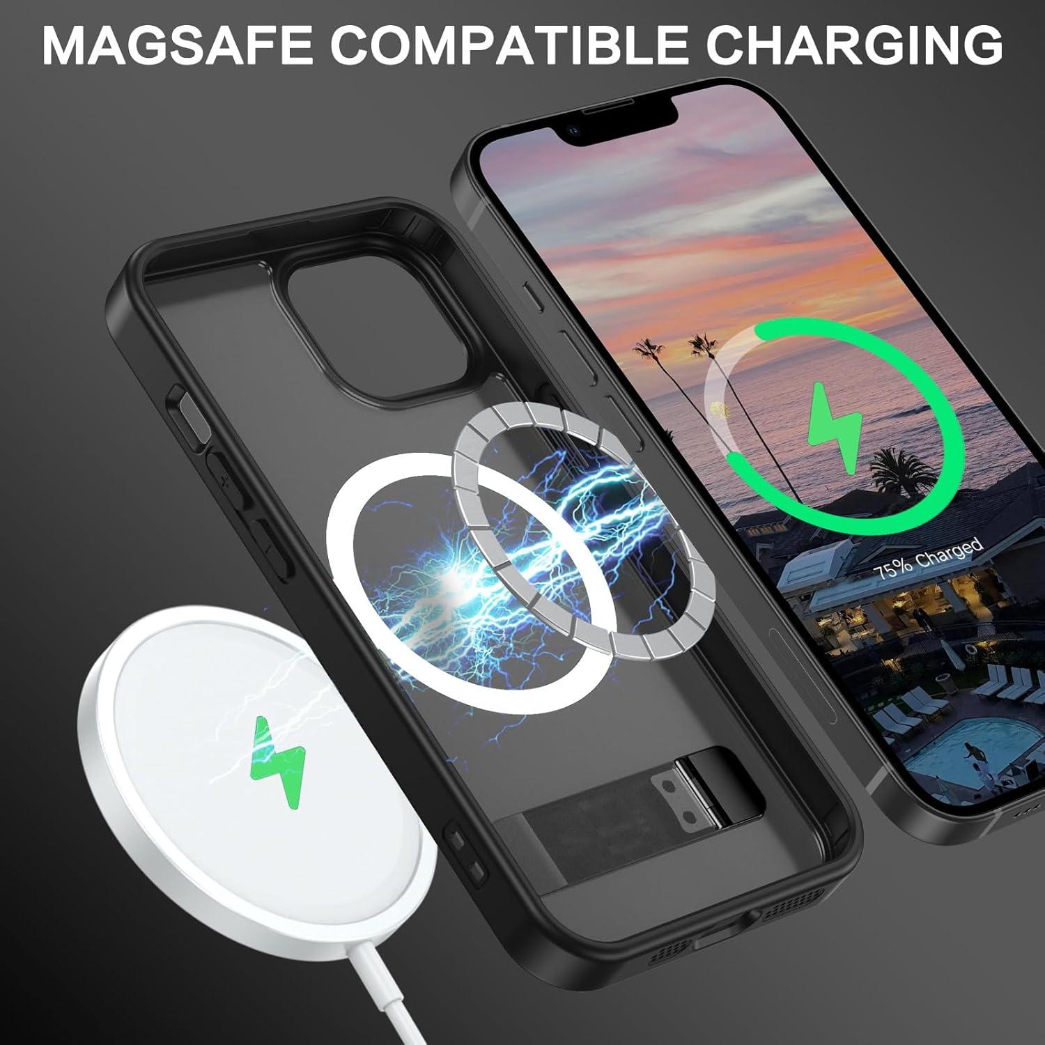 Funda Magnética Telaso para iPhone 14/13, TPU, Soporte Ajustable