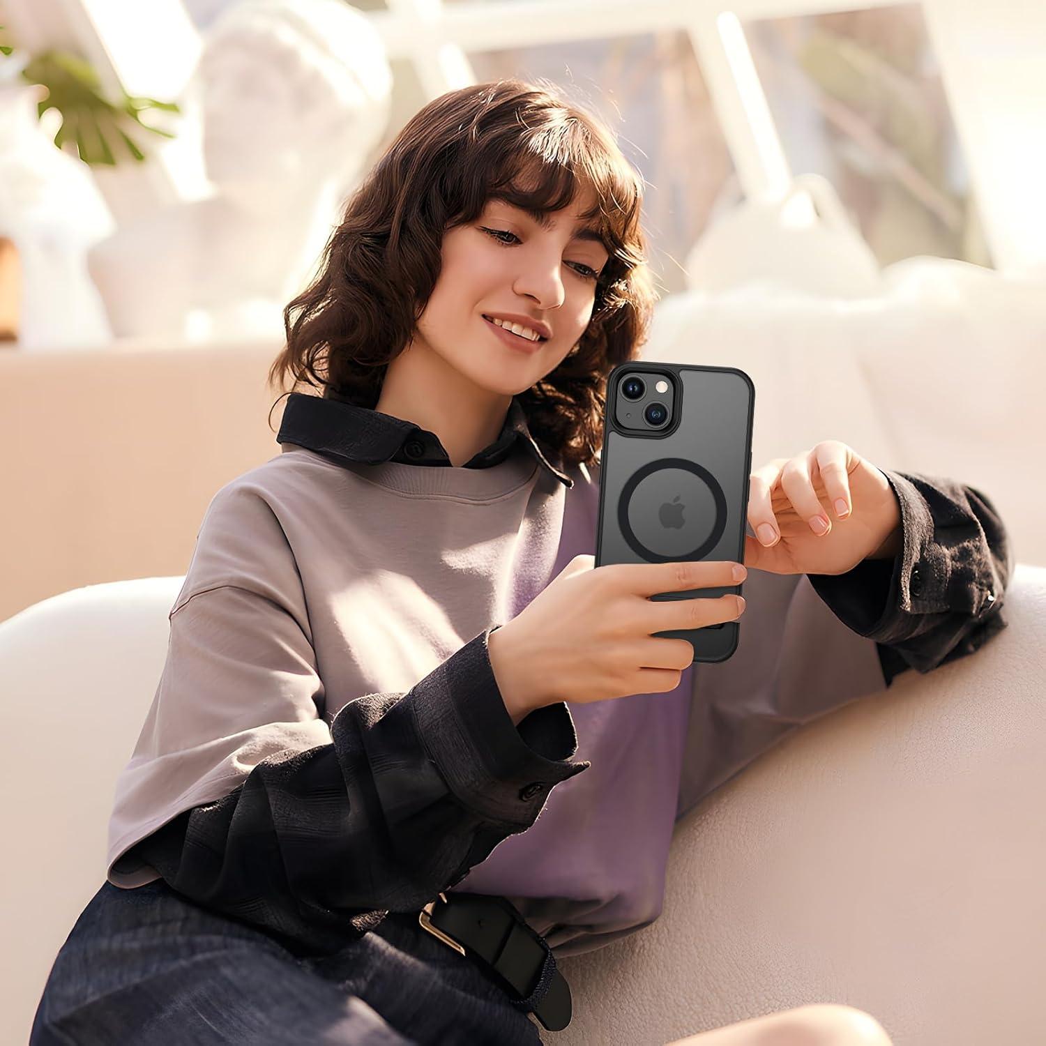 Funda Magnética Telaso para iPhone 14/13, TPU, Soporte Ajustable