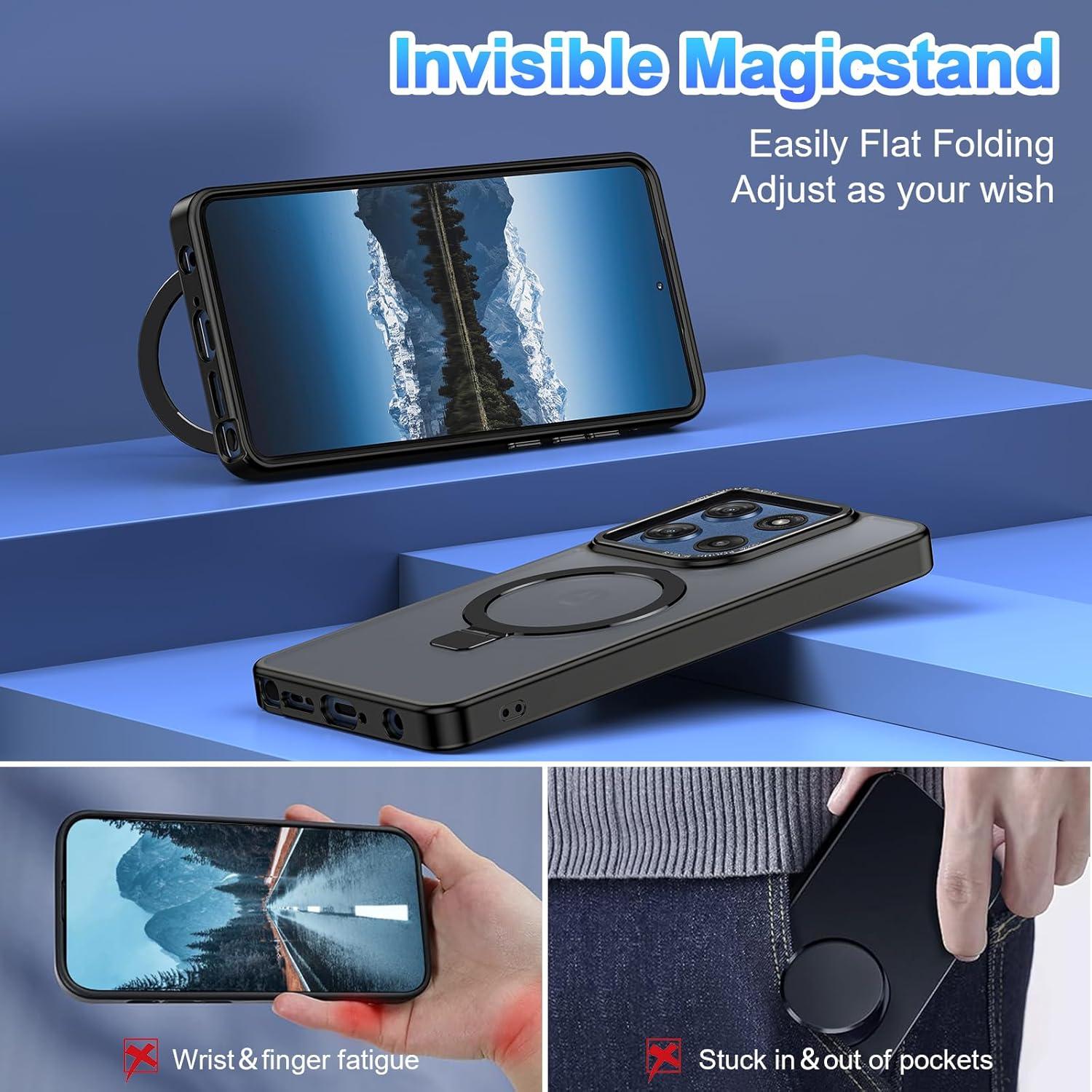 Funda Casehas para Moto G Stylus 5G 2025, negra, a prueba de golpes