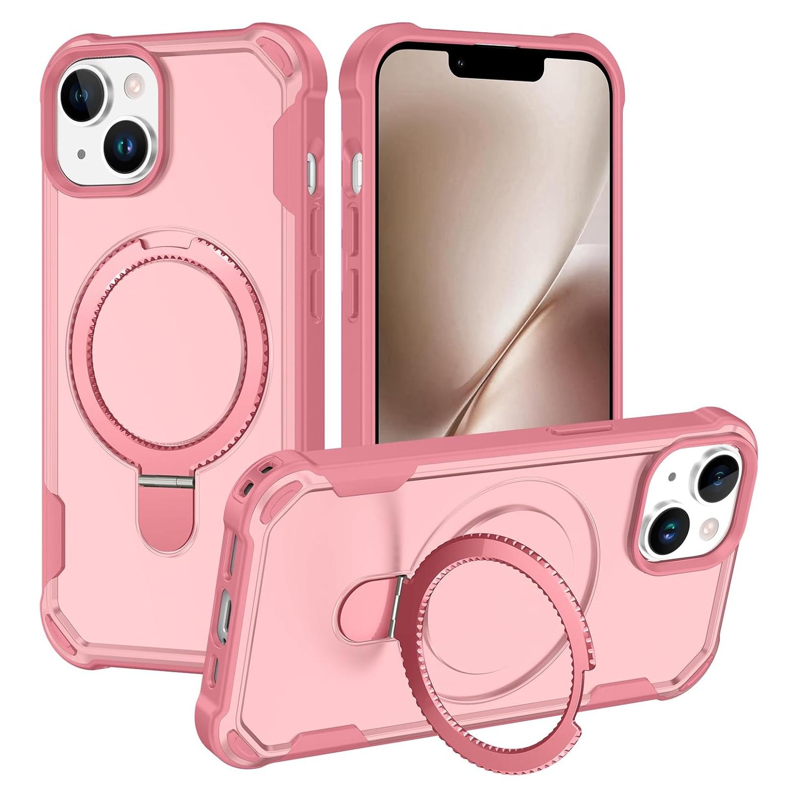 Funda Casehas para iPhone 13/14 Rosa con Soporte Magnético