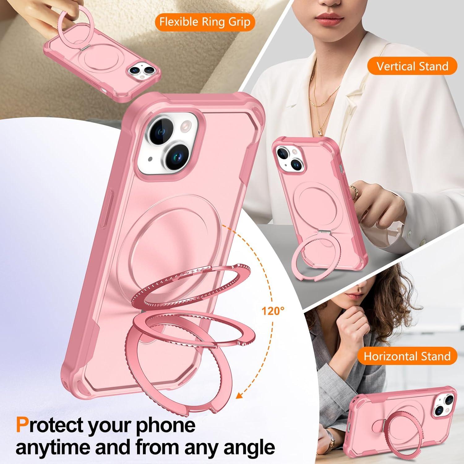 Funda Casehas para iPhone 13/14 Rosa con Soporte Magnético