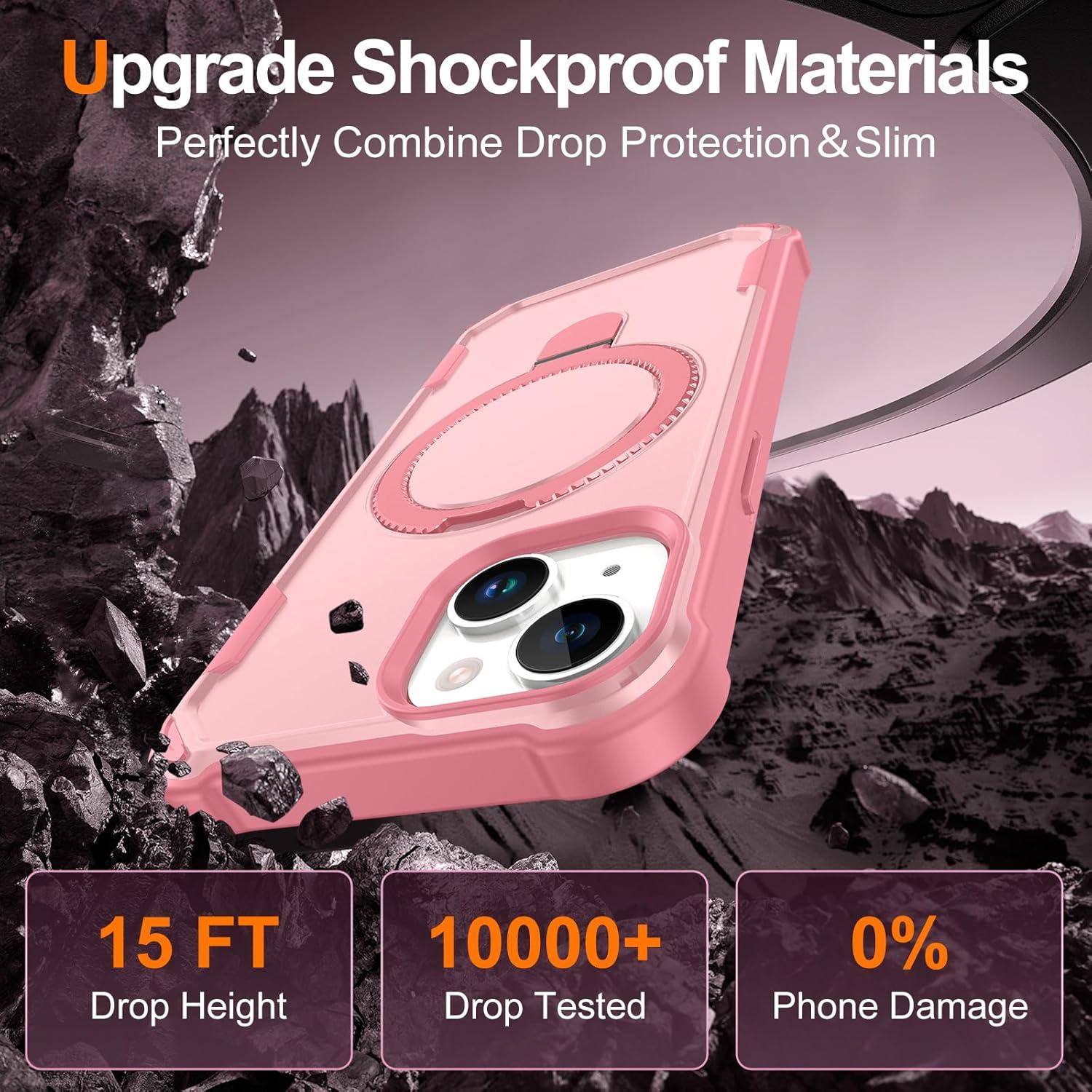 Funda Casehas para iPhone 13/14 Rosa con Soporte Magnético