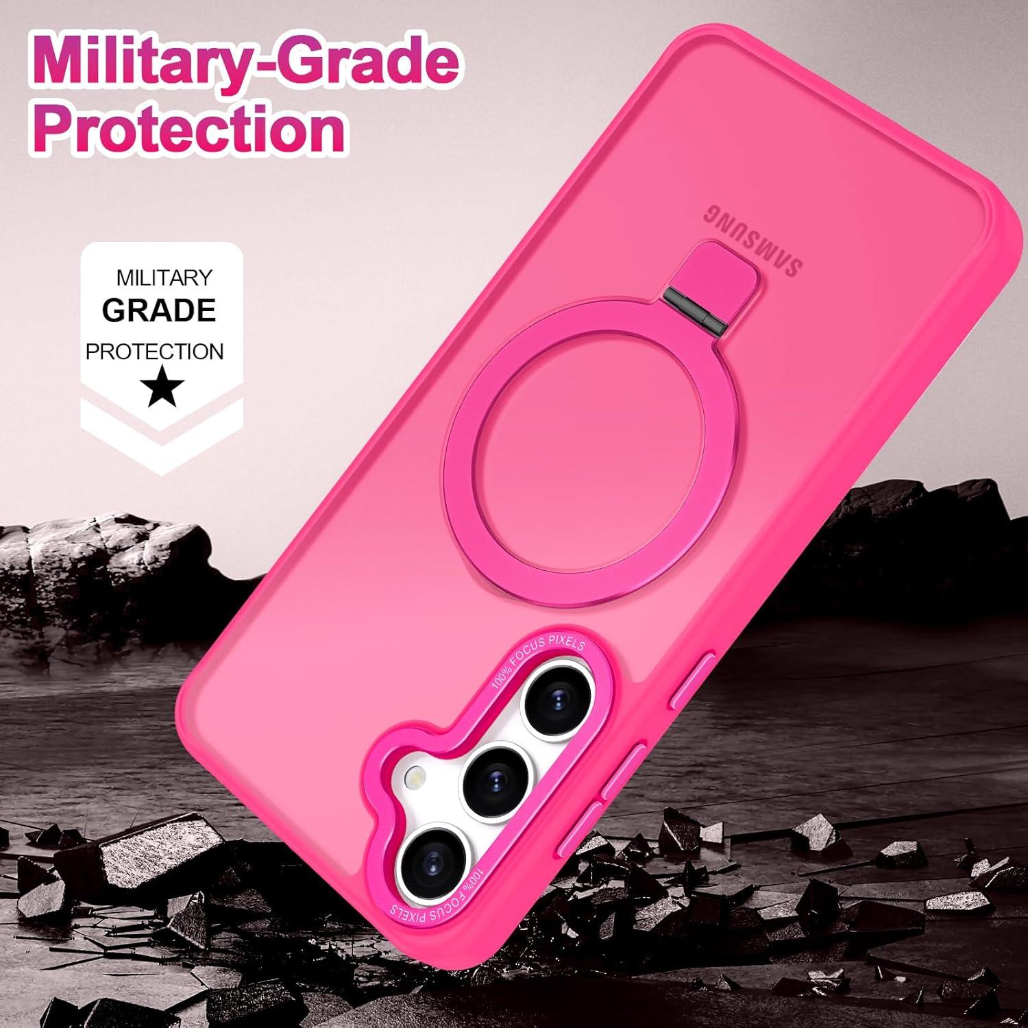 Funda Casehas para Samsung Galaxy S25 Rosa Intenso con Soporte Magnético