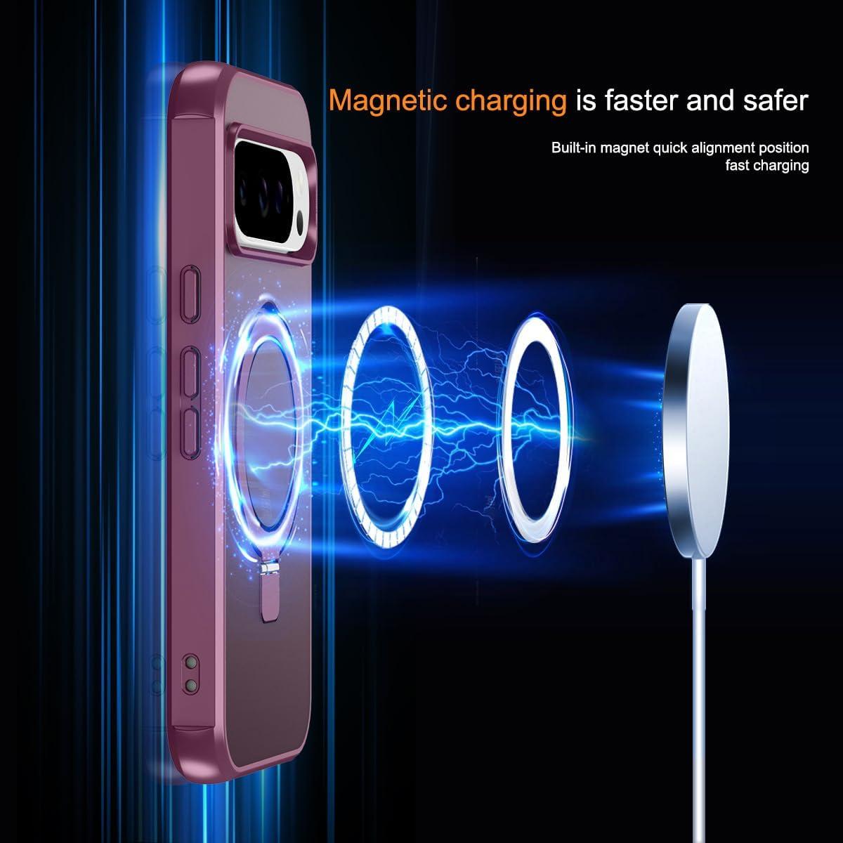 Funda Magnética Casehas para Google Pixel 9 Pro XL - Rojo Vino