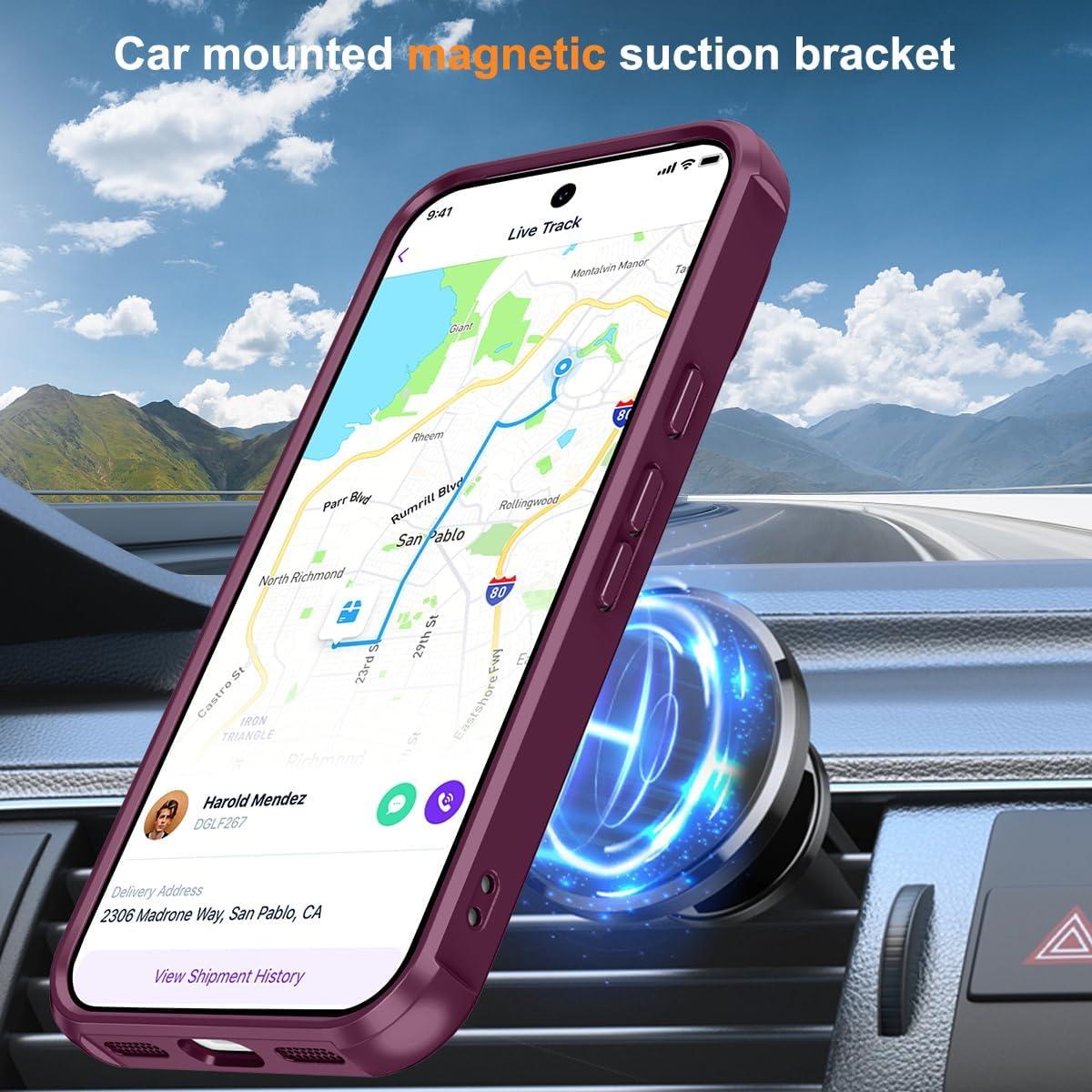 Funda Magnética Casehas para Google Pixel 9 Pro XL - Rojo Vino