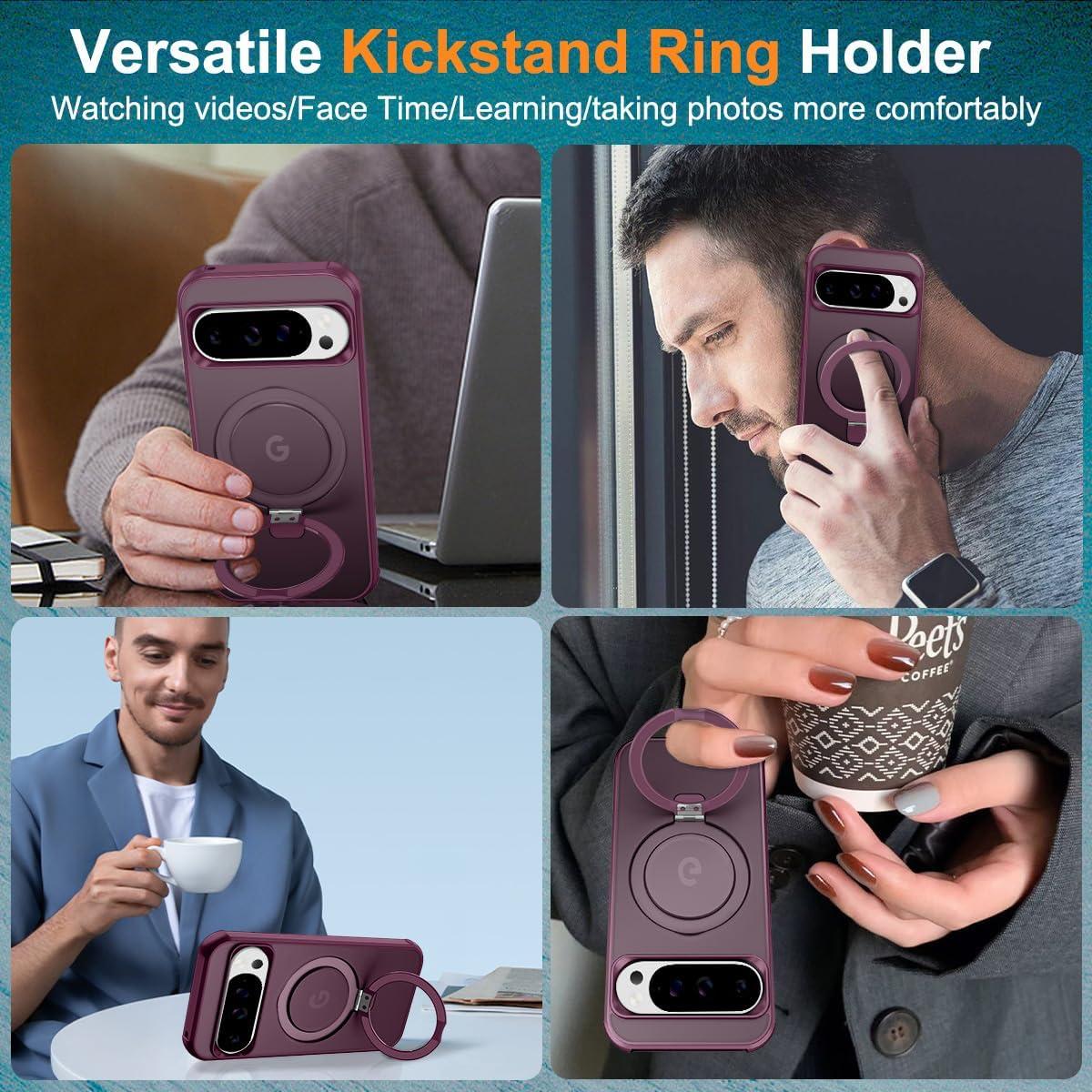 Funda Magnética Casehas para Google Pixel 9 Pro XL - Rojo Vino