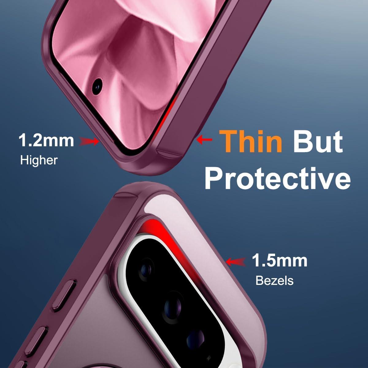 Funda Magnética Casehas para Google Pixel 9 Pro XL - Rojo Vino