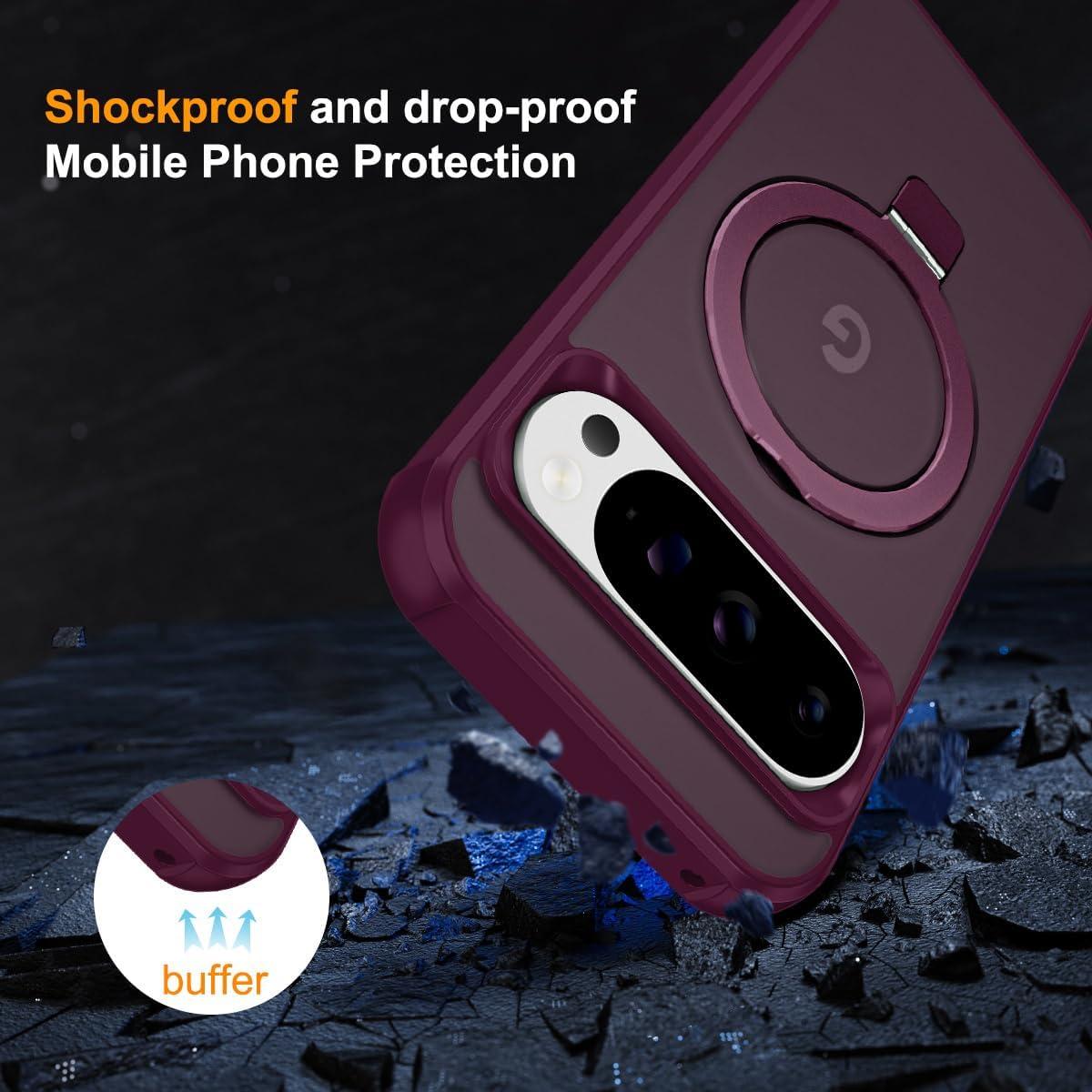 Funda Magnética Casehas para Google Pixel 9 Pro XL - Rojo Vino