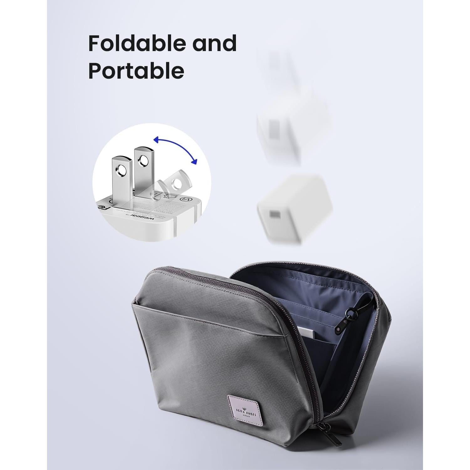 Cargador de pared 30W Wegear USB C GaN III rápido plegable