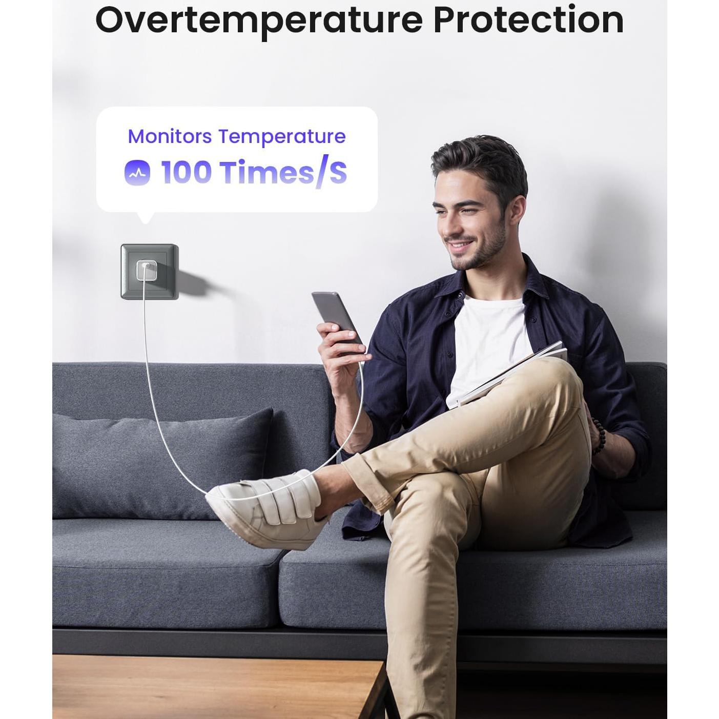 Cargador de pared 30W Wegear USB C GaN III rápido plegable