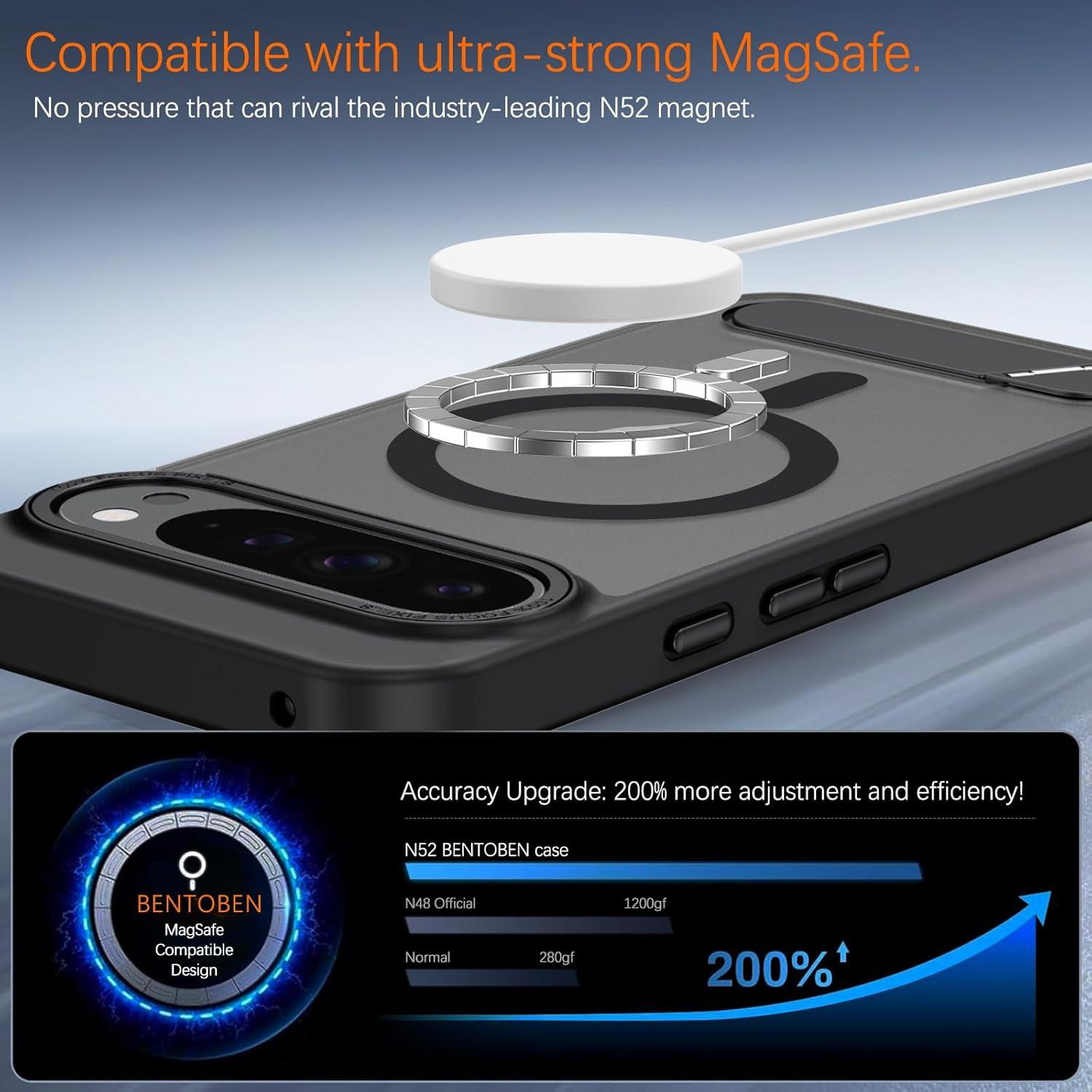 Funda BENTOBEN para Google Pixel 10/10 Pro 6.3" Negra con Soporte