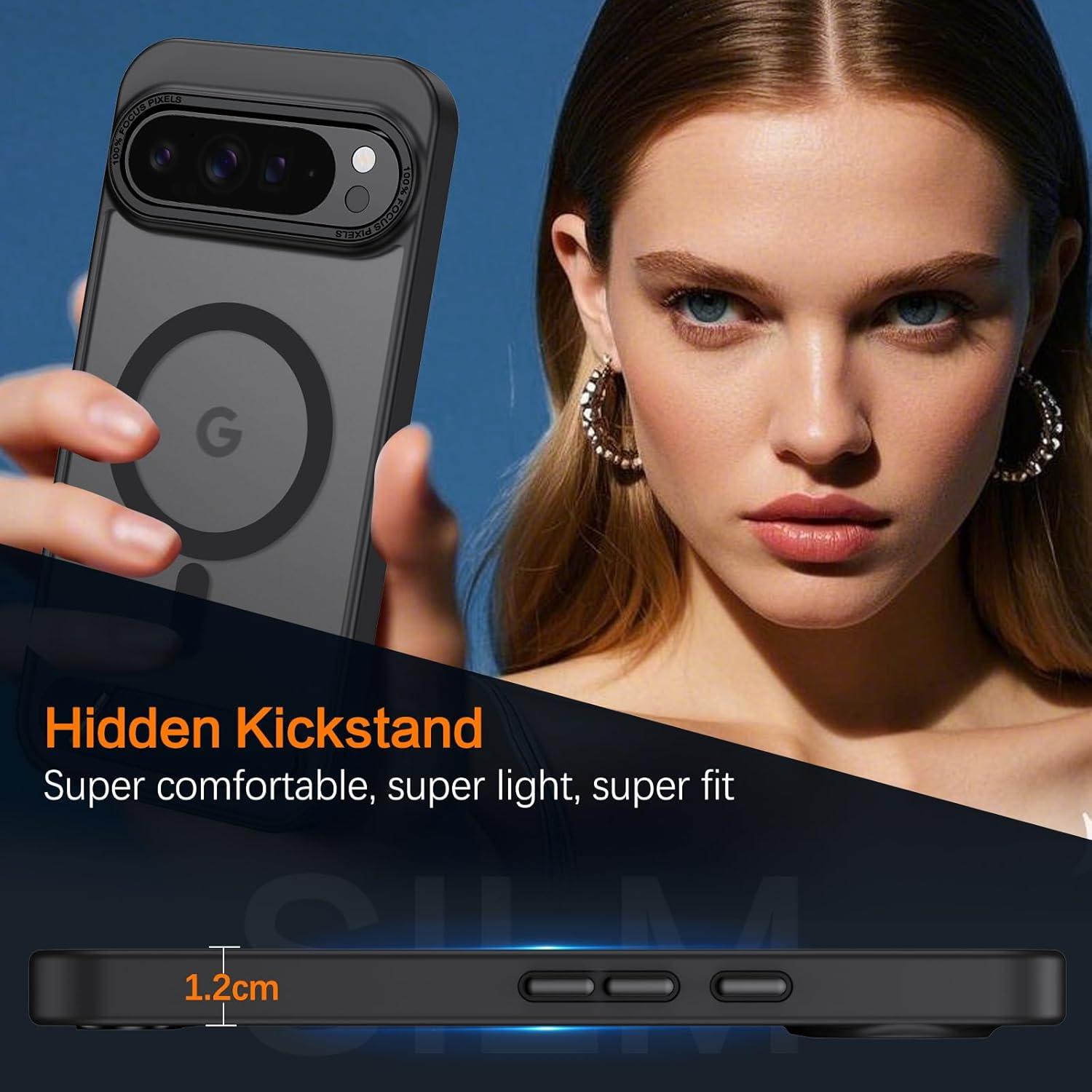 Funda BENTOBEN para Google Pixel 10/10 Pro 6.3" Negra con Soporte