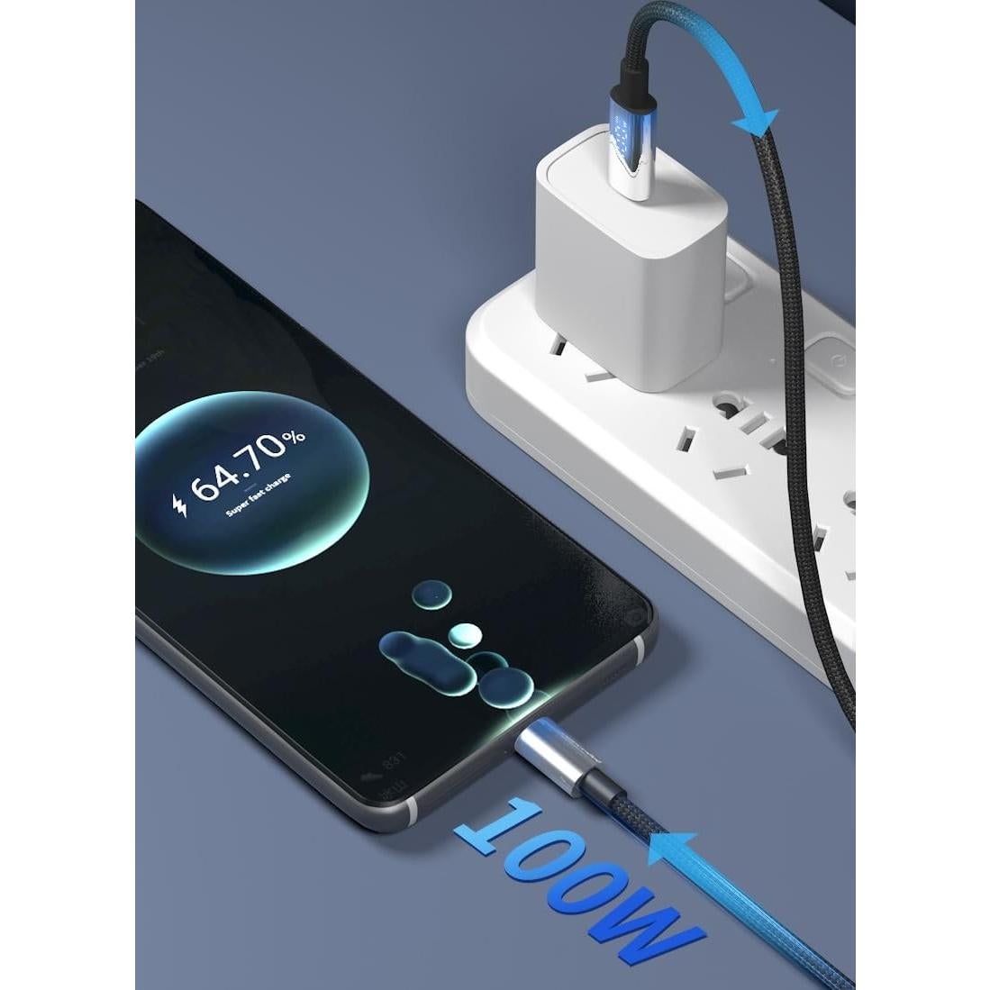 Cable USB C a USB C 100W PD con pantalla LED 1.2m FANTIA