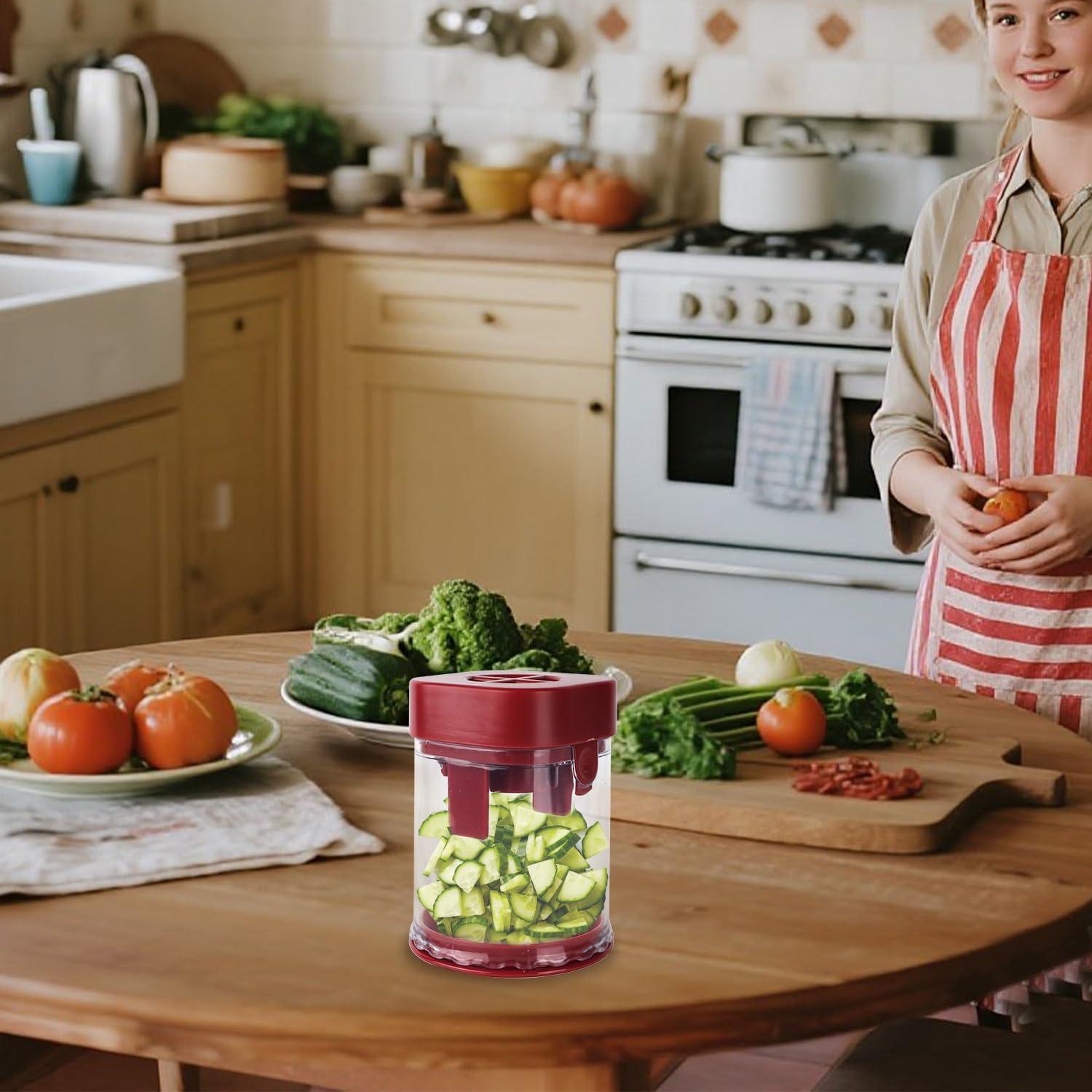 Cortador de Frutas BOXOB Rojo, Cuchilla Acero Inoxidable, 8.8cm