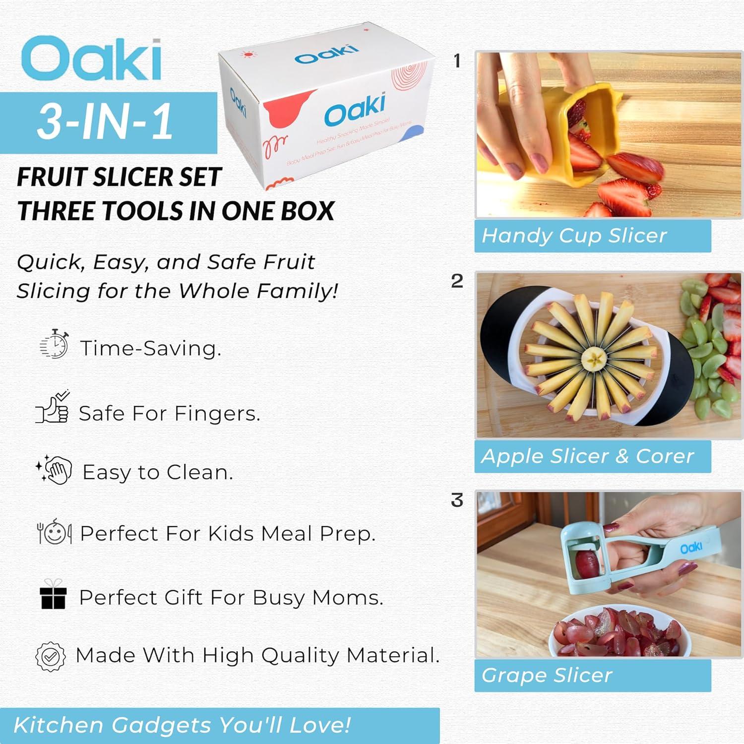 Cortadores de Frutas 3 en 1 Oaki | Set Seguro para Niños