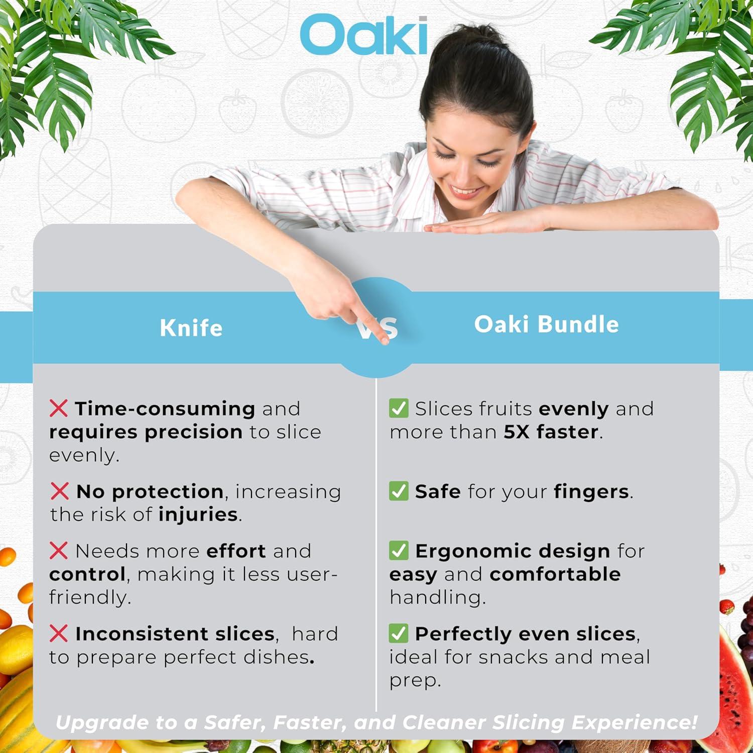 Cortadores de Frutas 3 en 1 Oaki | Set Seguro para Niños