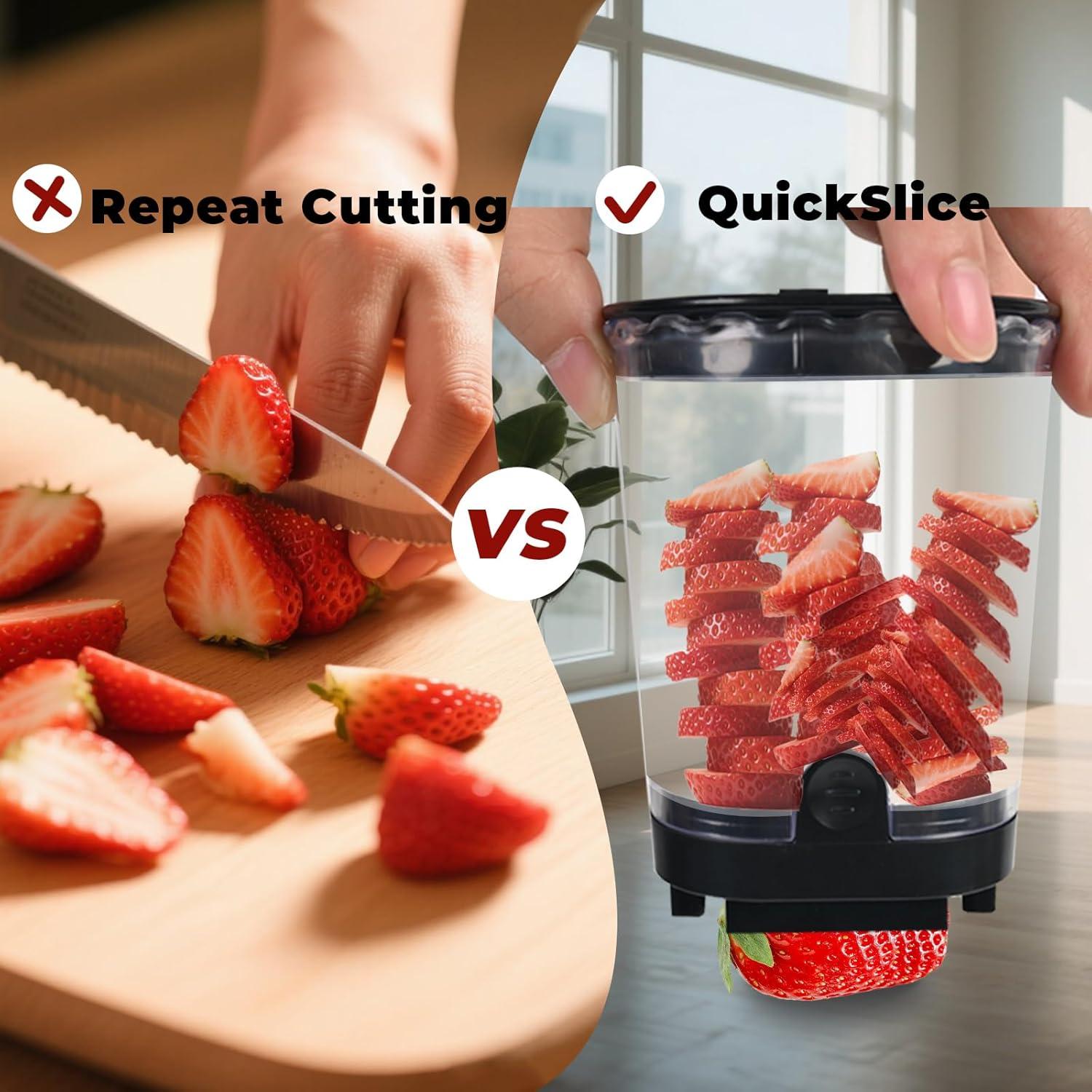 Cortador de Frutas y Verduras ZenQeek Rojo - Acero Inoxidable