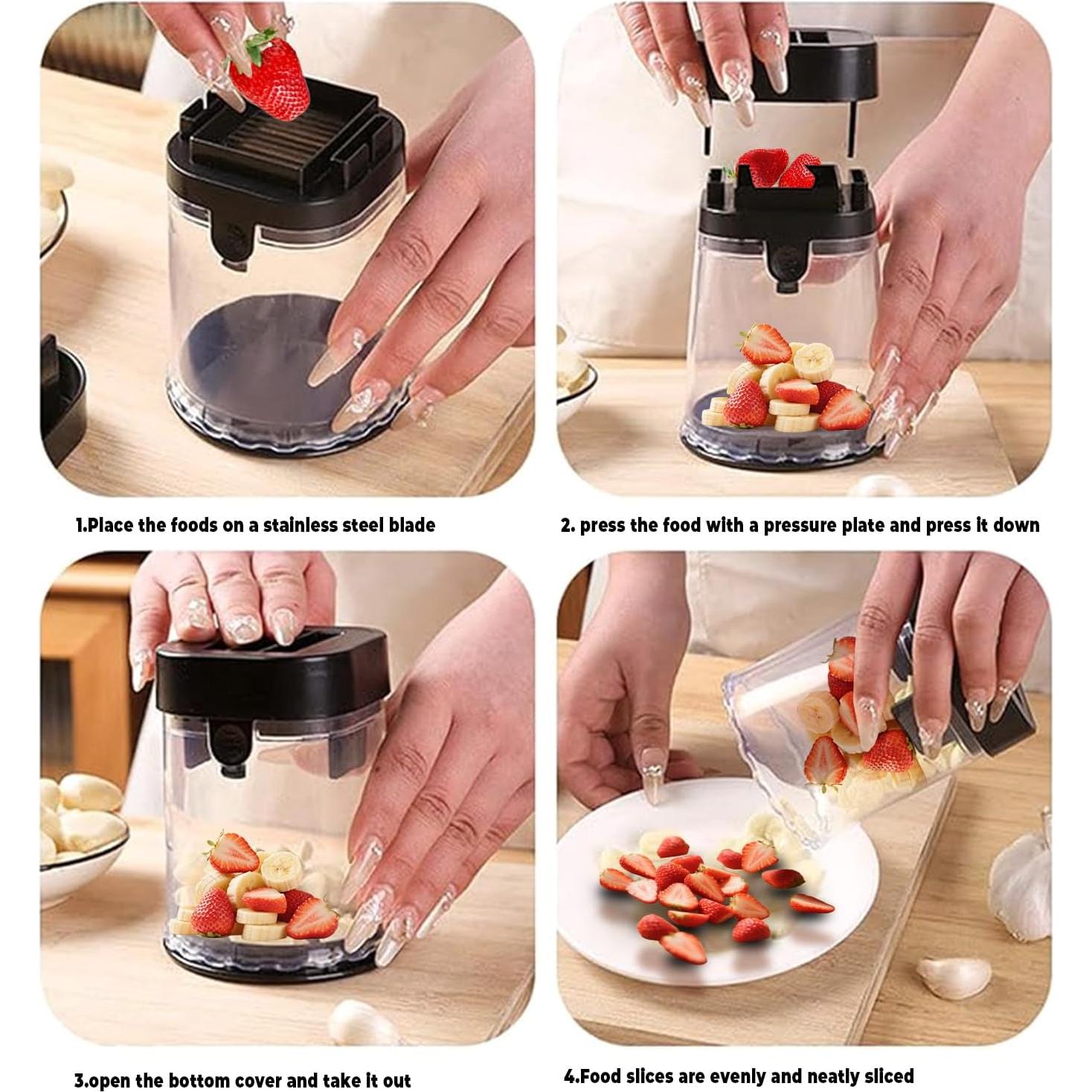 Cortador de Frutas y Verduras ZenQeek Rojo - Acero Inoxidable