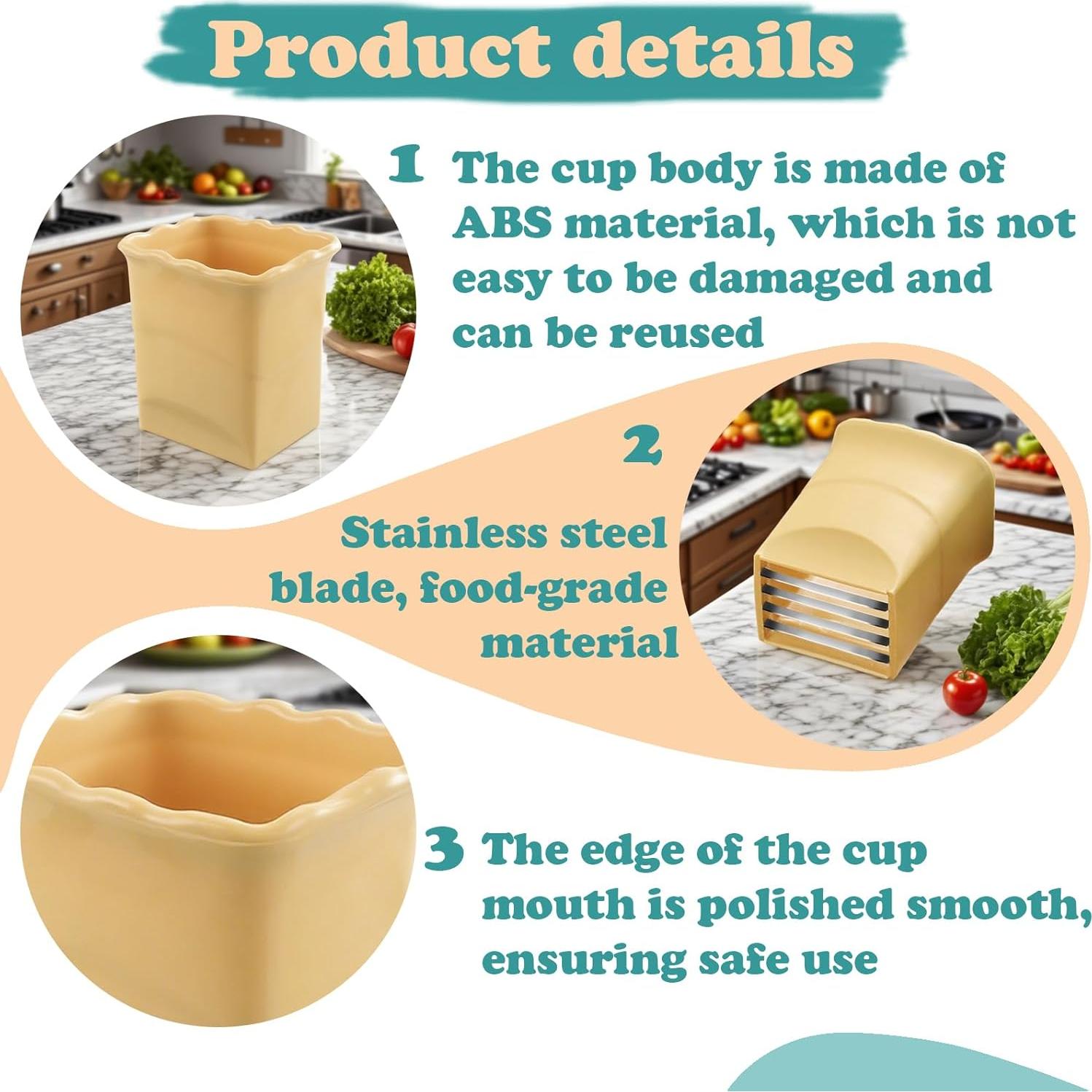 Cortador de Frutas FATUXZ - Manual, Acero Inoxidable, Amarillo