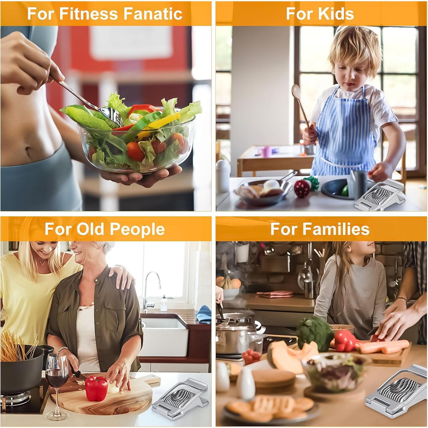 Cortador de Huevos Multifuncional LGHWKETH de Aluminio 2PCS