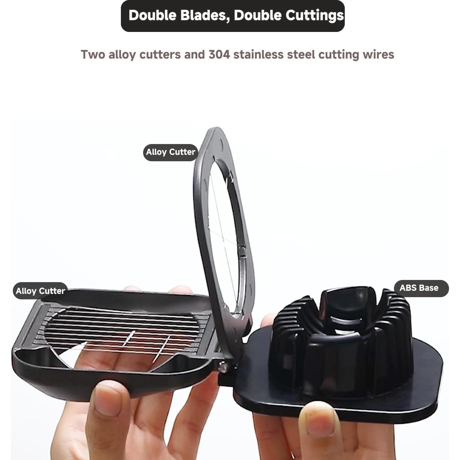 Cortador de Huevos Doble SYXLTSH de Acero Inoxidable - Negro