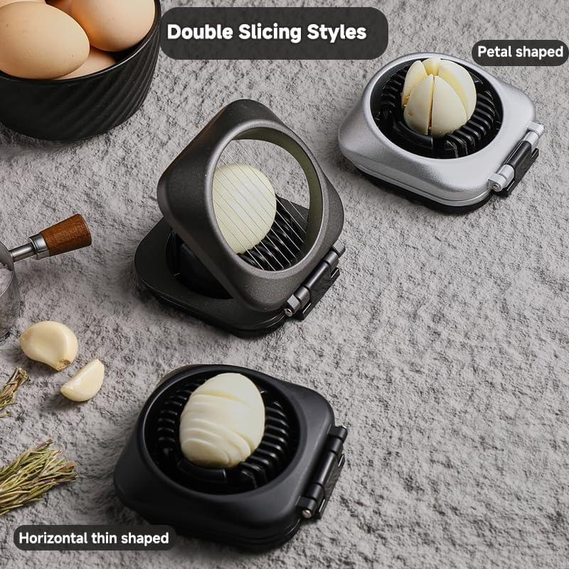 Cortador de Huevos Doble SYXLTSH de Acero Inoxidable - Negro