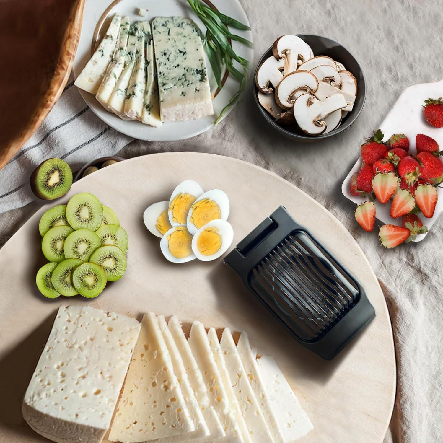 Cortador de Huevos Duros Bozenu Negro - Acero Inoxidable