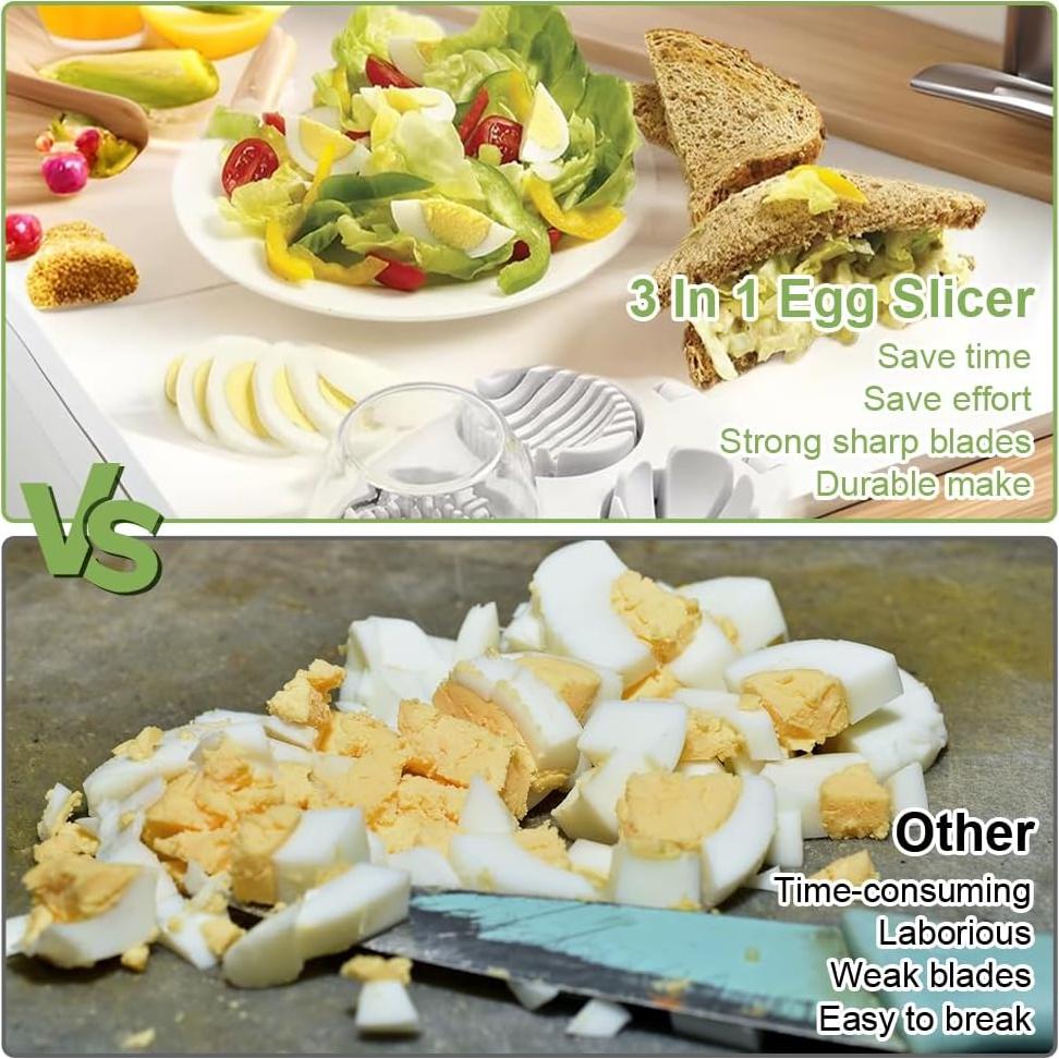 Cortador de Huevos 3 en 1 Eosraffa - Acero Inoxidable Apto Lavavajillas