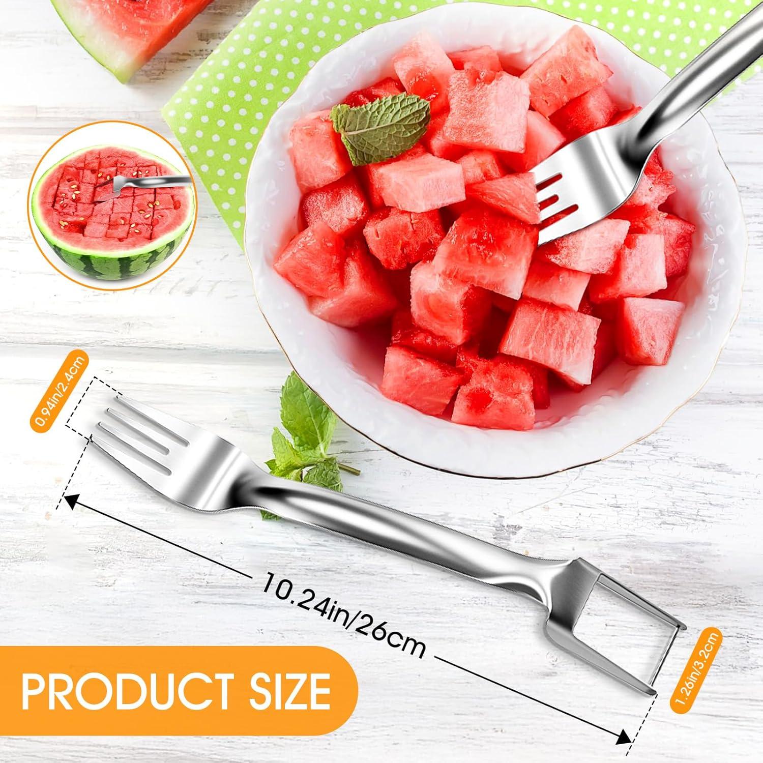 Cortador y tenedor de sandía 2 en 1 Dirvcp - Acero inoxidable