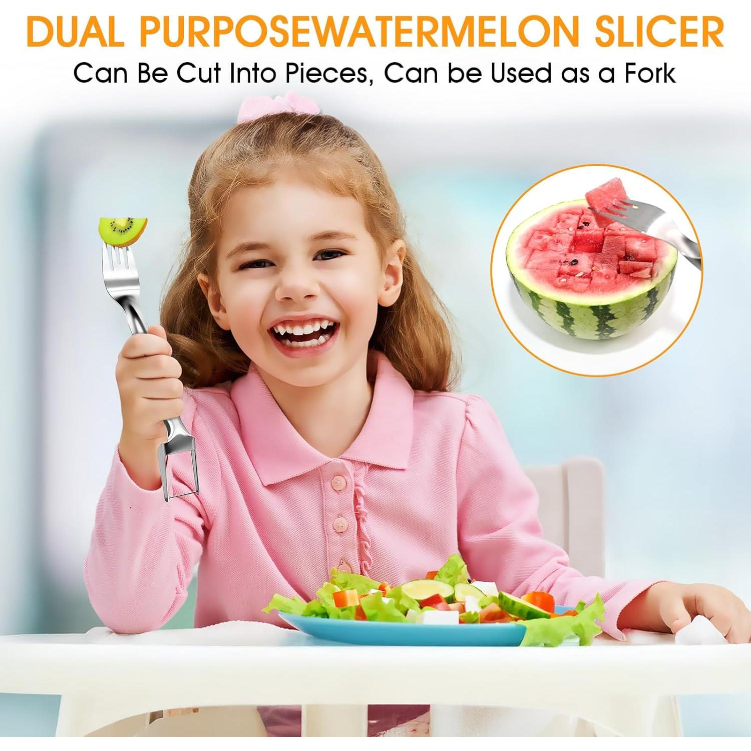 Cortador y tenedor de sandía 2 en 1 Dirvcp - Acero inoxidable